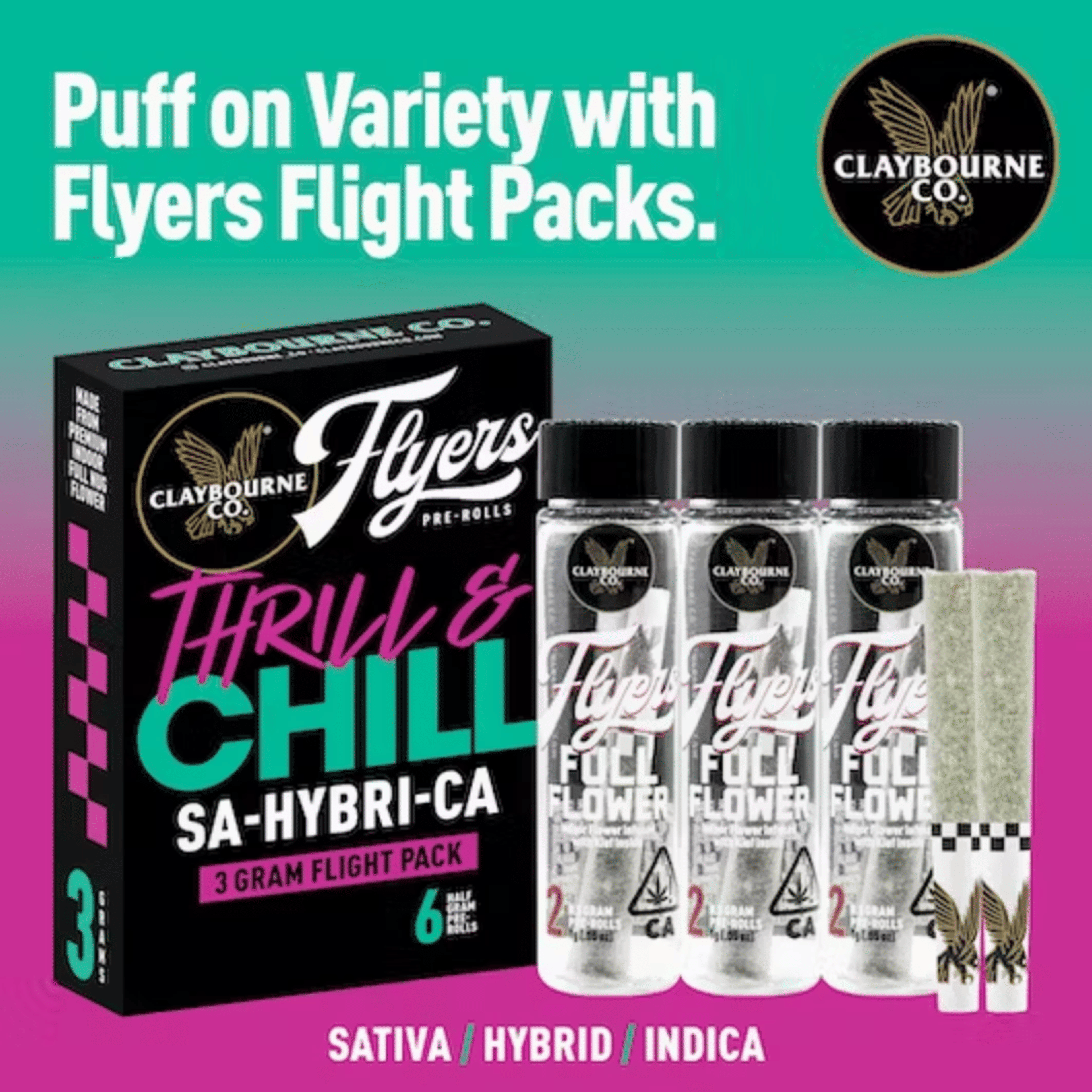 Thrill & Chill Variety Prerolls Pack 3g - Claybourne Co. - - $40 - Pre-Rolls