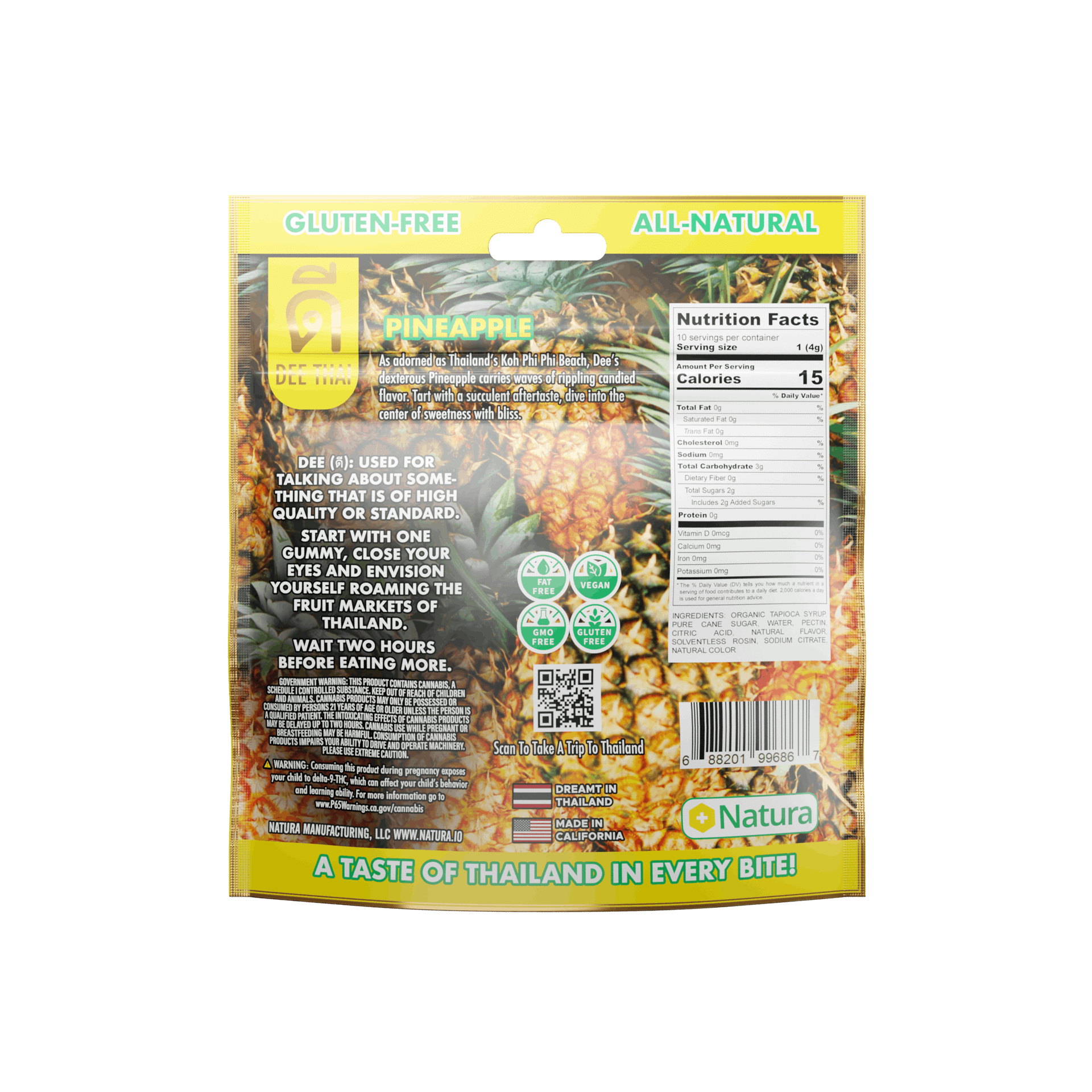 Pineapple - Solventless Rosin - Gummies - Dee Thai - 10 Gummies - $11.99 - Edibles