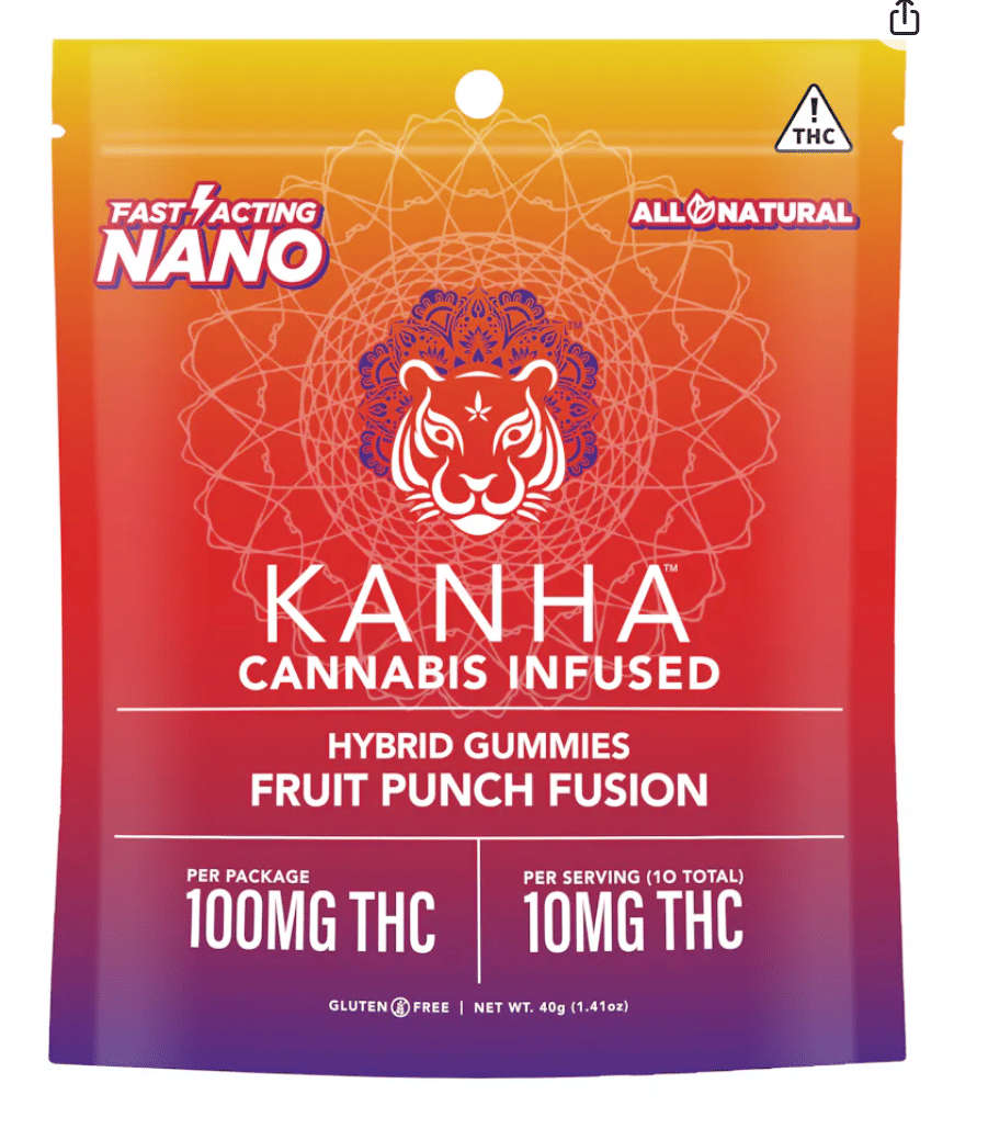 Fruit Punch Fusion NANO - Hybrid - Gummies 100mg - Kanha -  - $18.01 - Edibles
