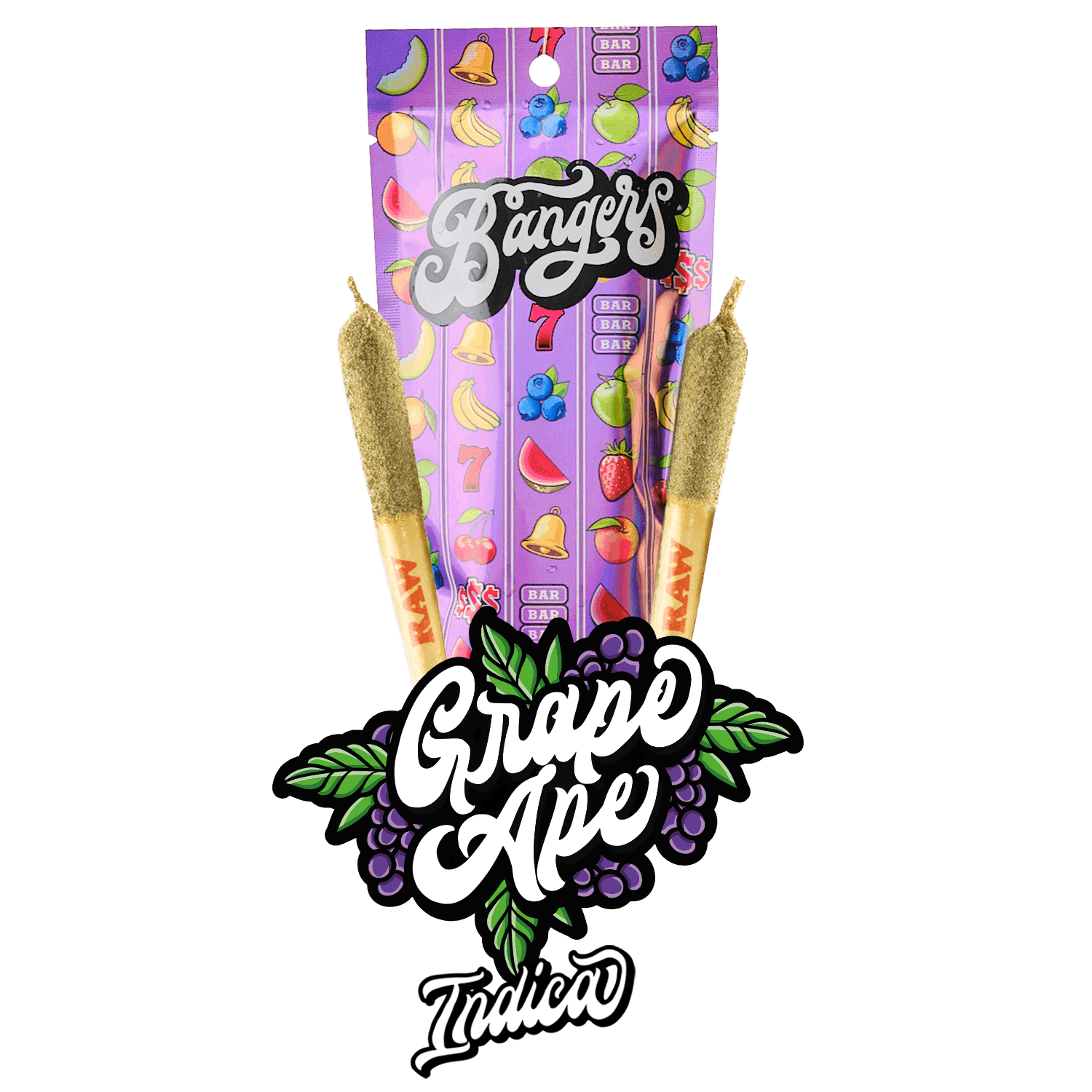 Grape Ape - (2) .6 gram Pre rolls - Bangers -  - $9.75 - Pre-Rolls