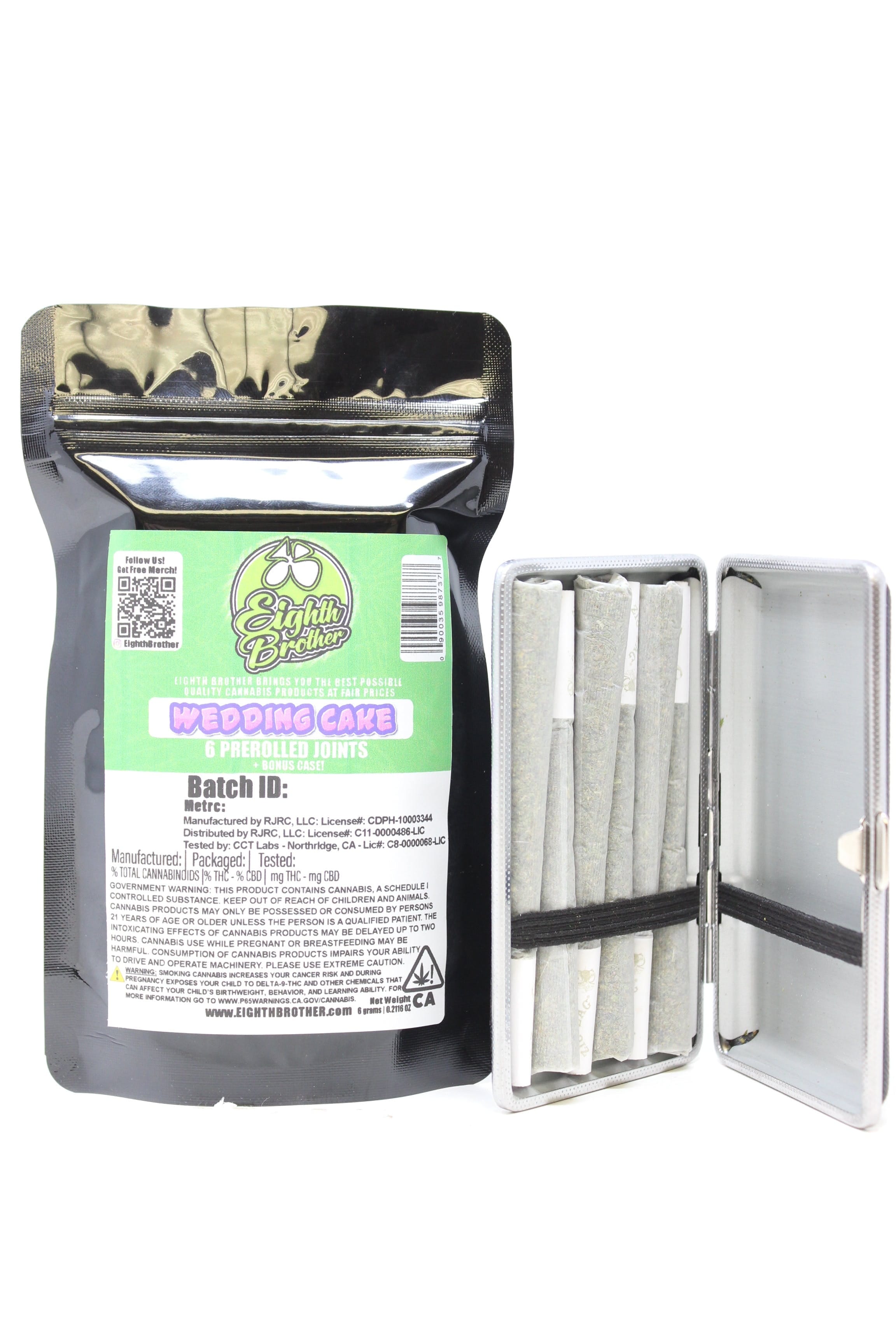 EIGHTH BROTHER - Wedding Cake (H) - 6 pack x 1g Prerolls - Eighth Brother - 6pk PR - $20 - Prerolls