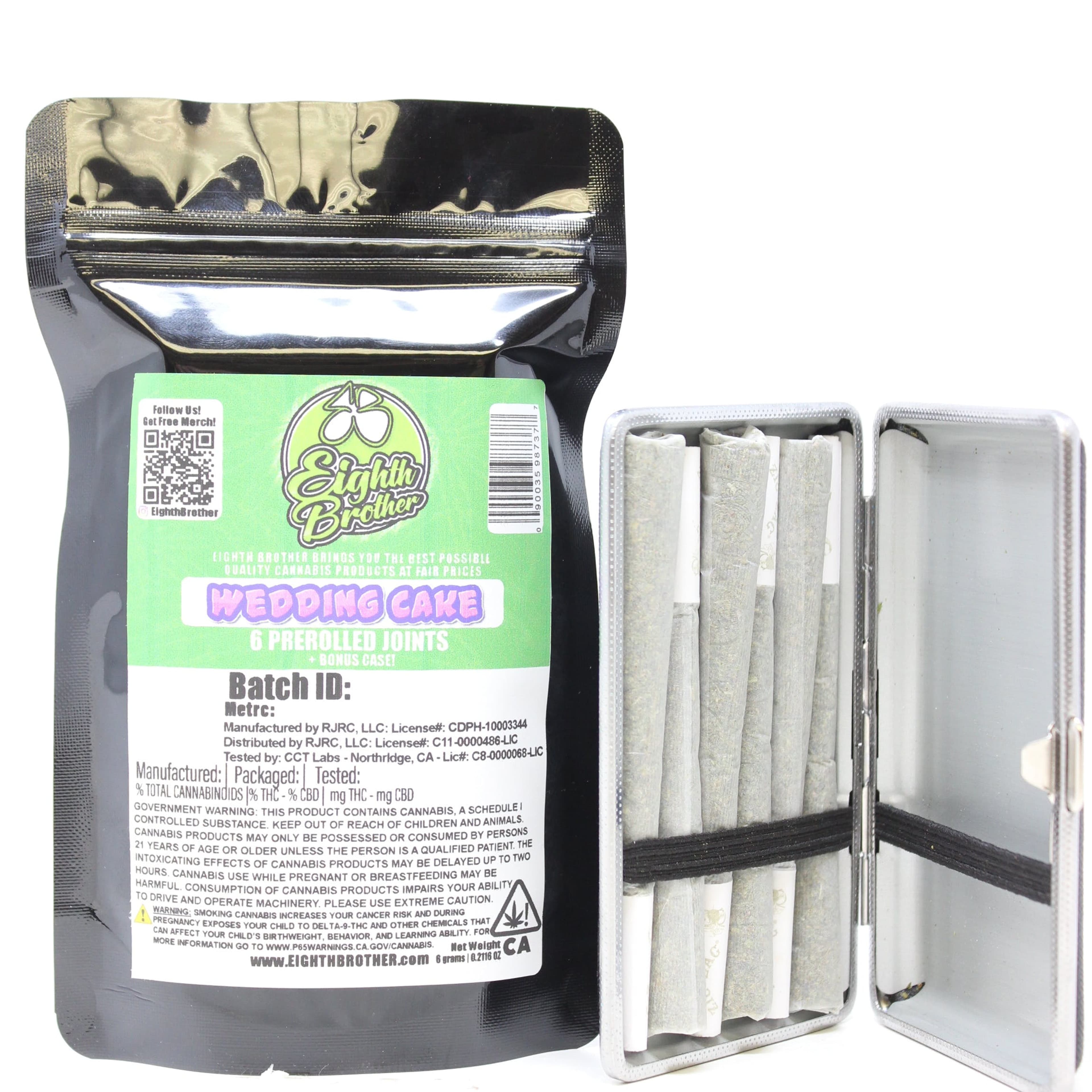 EIGHTH BROTHER - Wedding Cake (H) - 6 pack x 1g Prerolls - Eighth Brother - 6pk PR - $20 - Prerolls
