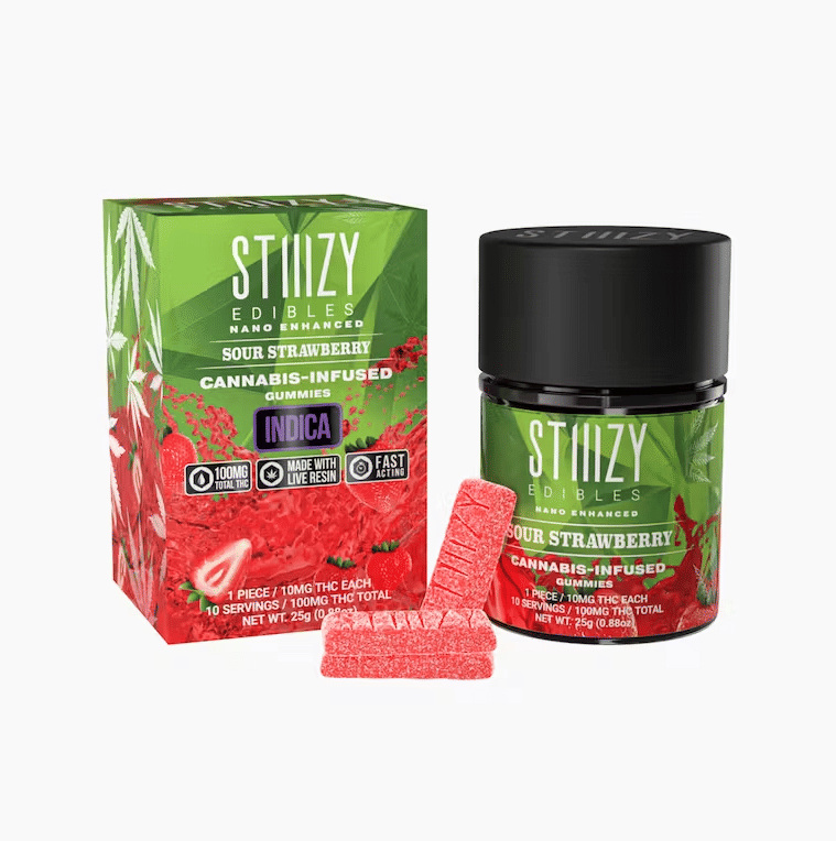 STIIIZY - Sour Strawberry Live Resin NANO Gummies - Stiiizy - STIIIZY - Sour Strawberry Live Resin NANO Gummies - $20 - Edible