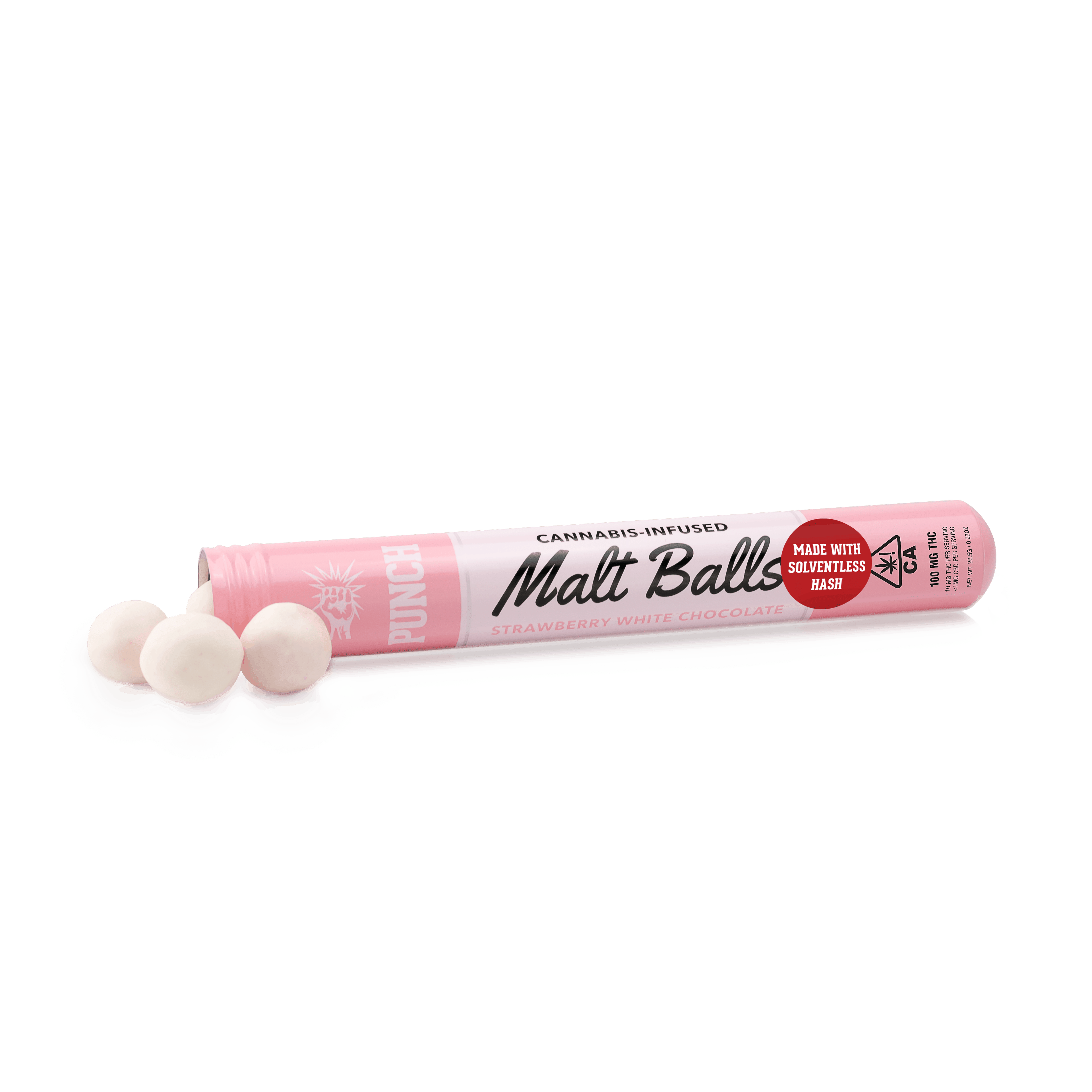 Malt Balls - Strawberry White Chocolate - Punch Edibles & Extracts - - $15 - Edible