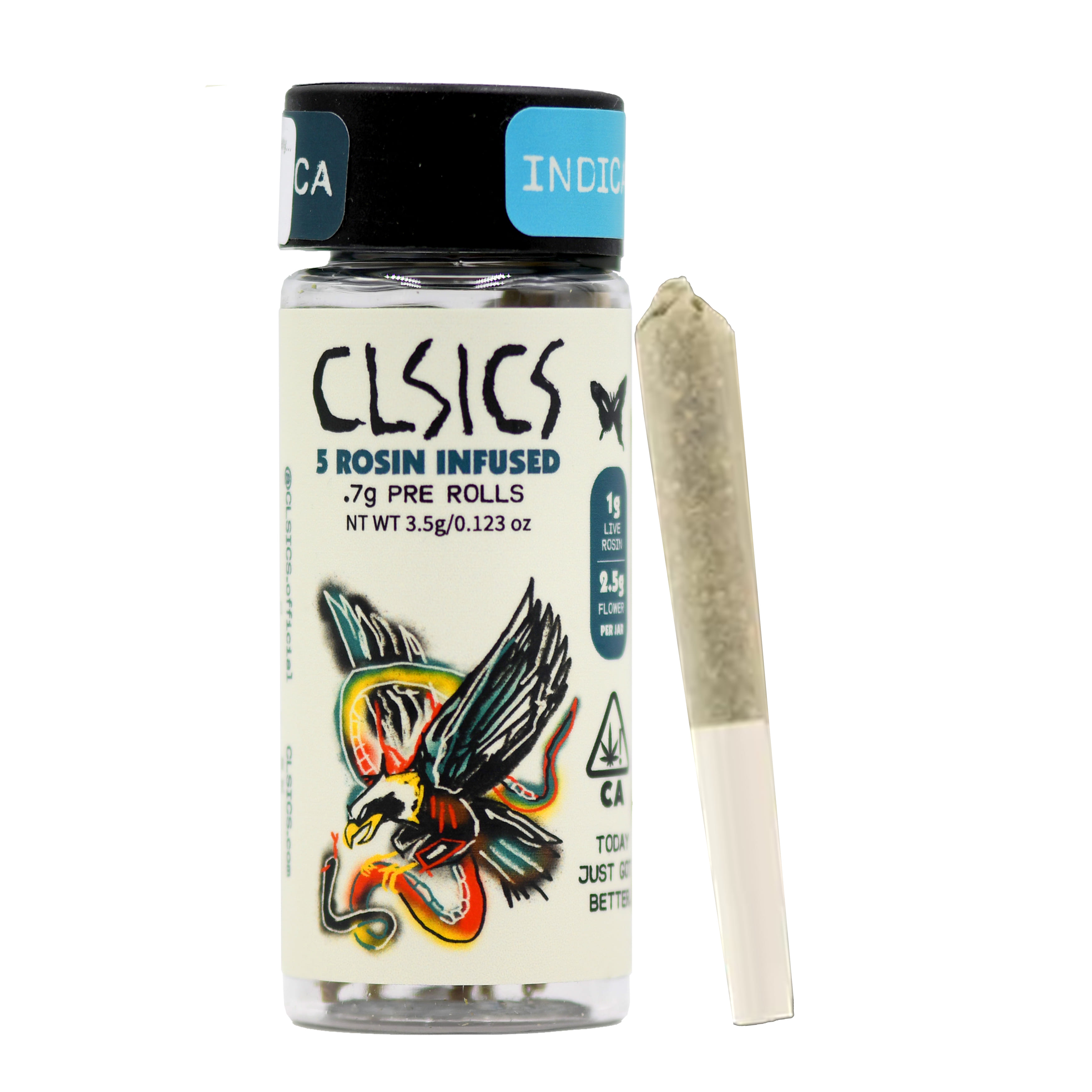 Ghost Vapor Rosin (I) Preroll 5pk - CLSICS - Ghost Vapor Rosin (I) Preroll 5pk - $39 - Prerolls