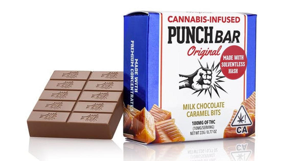 $18.73 Caramel Bits Milk Chocolate Solventless 100mg - Punch Bar -  - $12 - Edibles