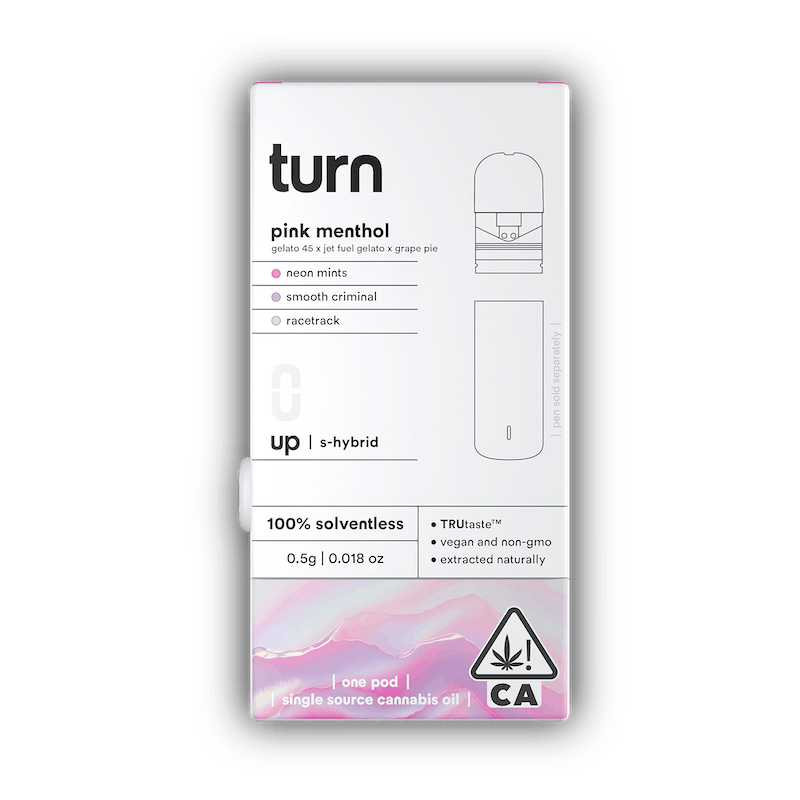 Turn Up Solventless POD | .5g - Pink Menthol - Live Rosin - Sativa Hybrid - Turn -  - $36 - Vape Carts