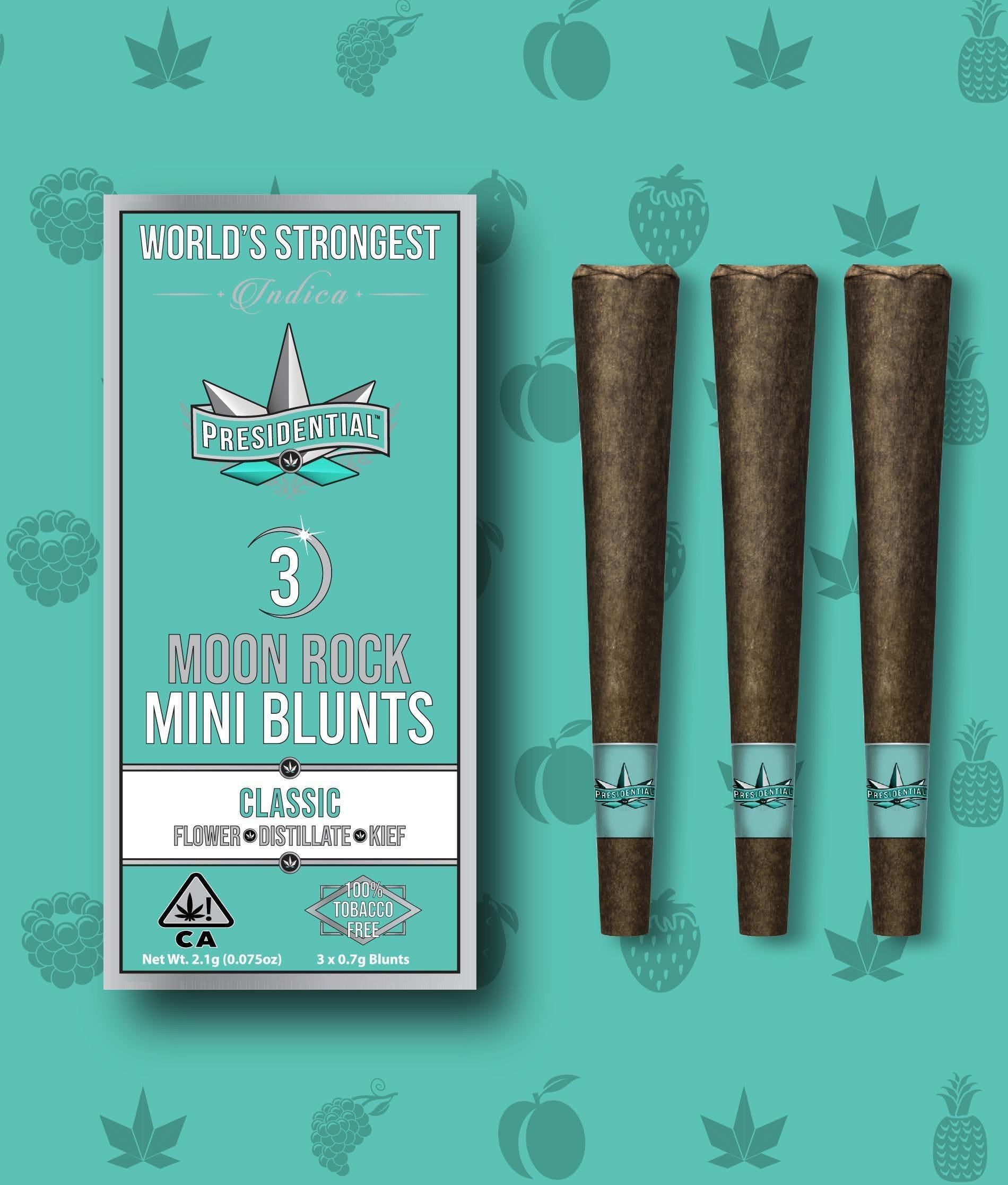 3pk. Classic Moon Rock Mini Blunts (.7g ea) - 2.1g - Presidential -  - $32 - Infused Pre-Rolls