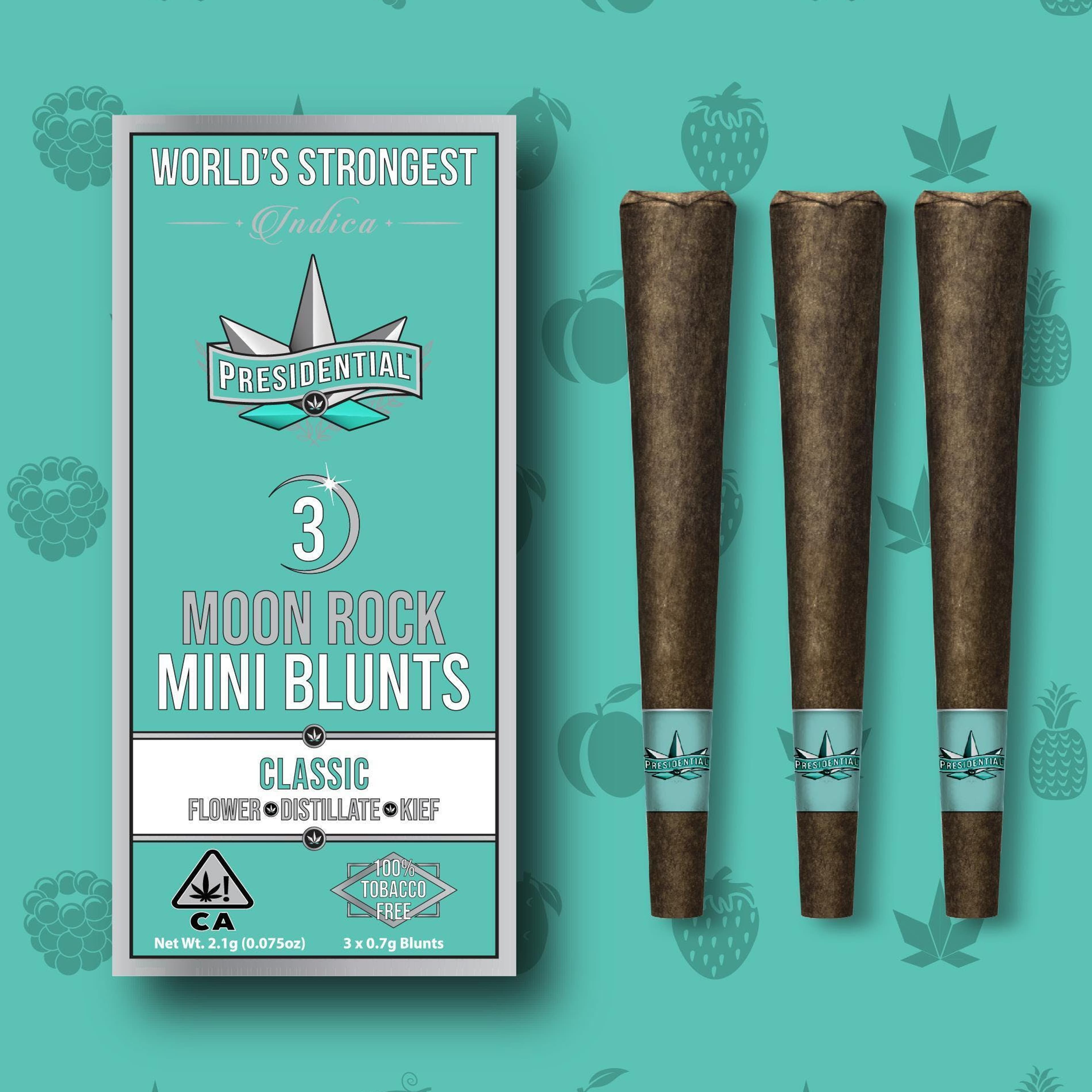 3pk. Classic Moon Rock Mini Blunts (.7g ea) - 2.1g - Presidential - - $32 - Infused Pre-Rolls