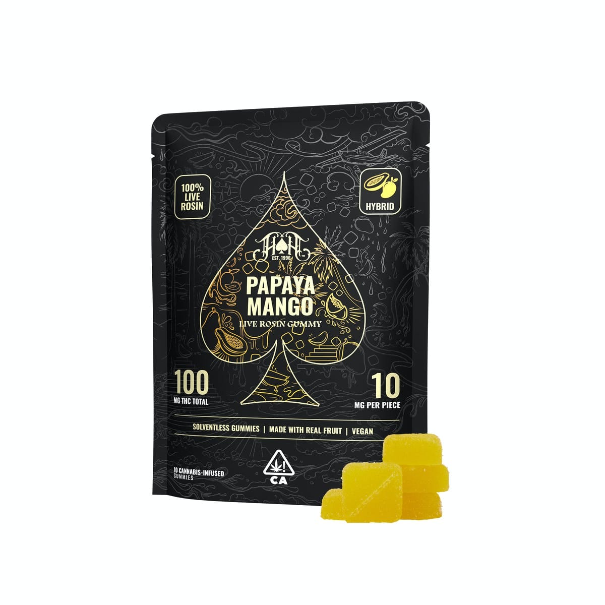 Heavy Hitters Rosin Gummies | Papaya Mango - Hybrid - Heavy Hitters -  - $24 - Edibles