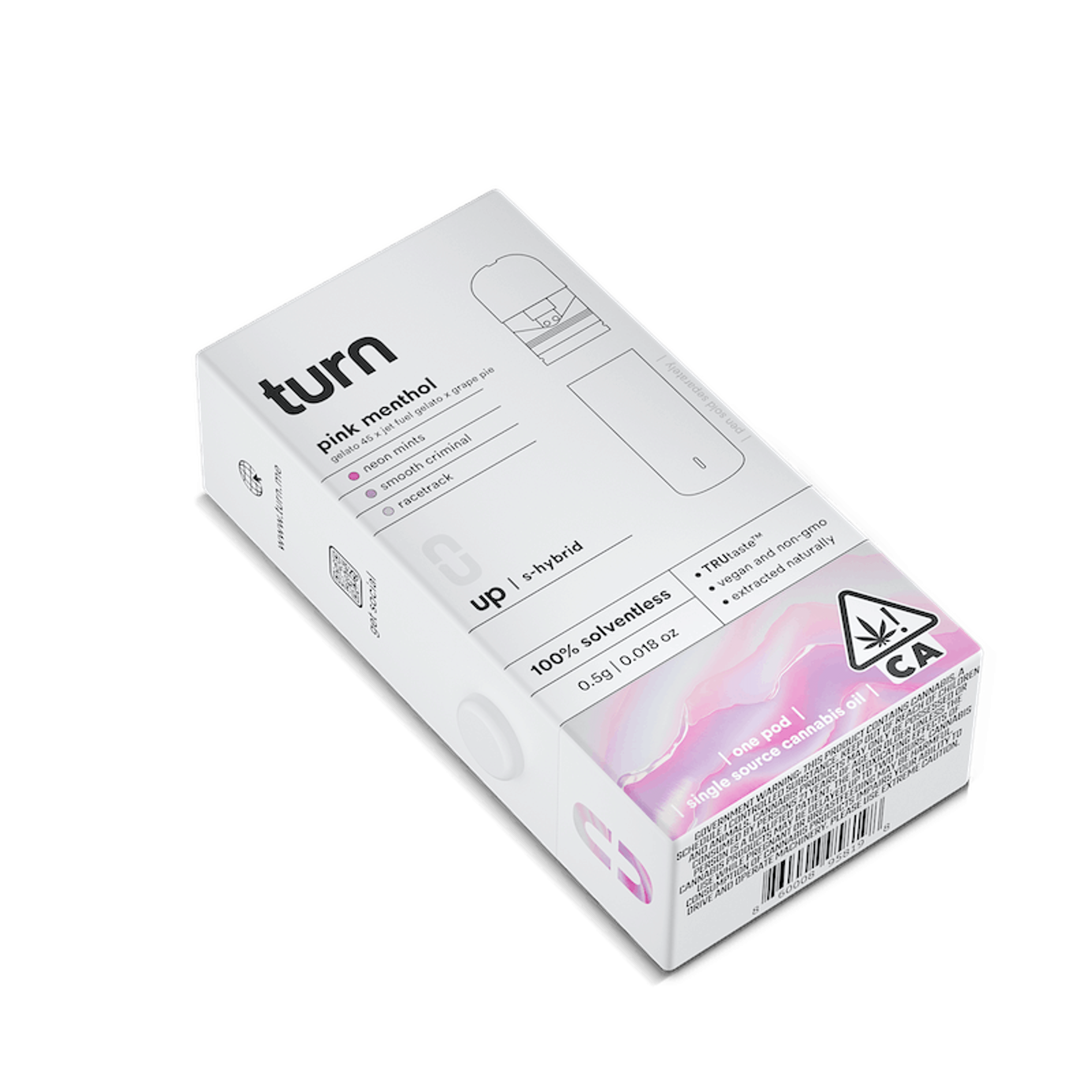 Turn Up Solventless POD | .5g - Pink Menthol - Live Rosin - Sativa Hybrid - Turn - - $36 - Vape Carts
