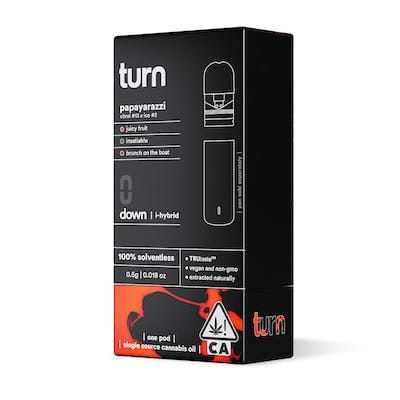 Turn Down Solventless POD | .5g - Papayarazzi - Live Rosin - Indica Hybrid - Turn -  - $36 - Vape Carts