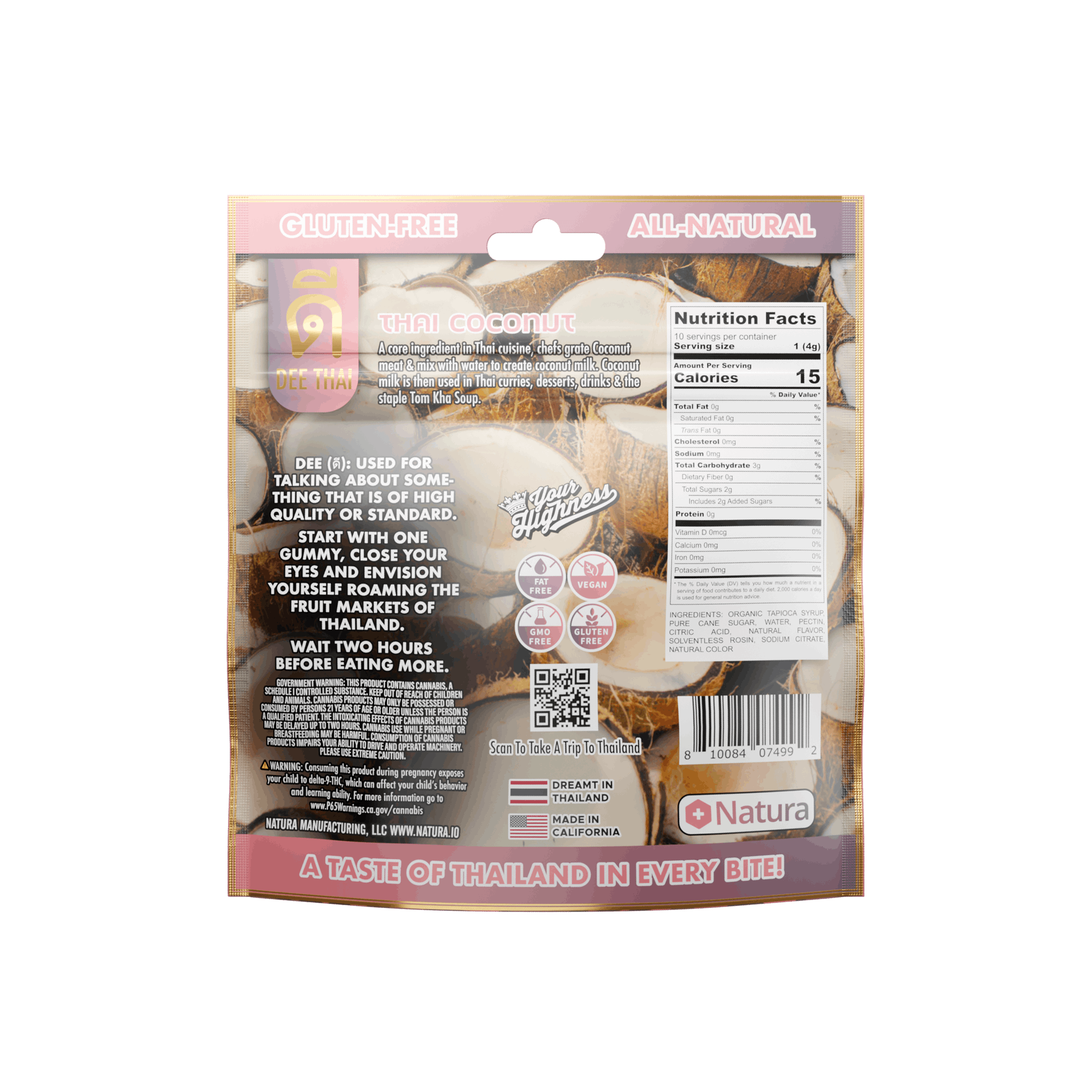 THAI COCONUT 100MG GUMMIES - DEE -  - $9 - Edibles