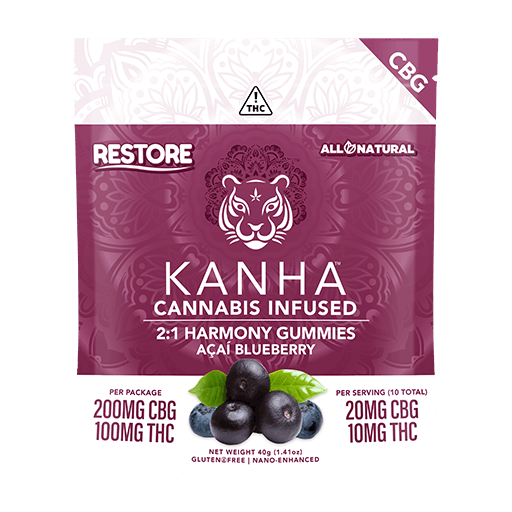 2:1 Harmony Acai Blueberry CBG 100mg - Kanha - Gummies - $20 - Edible
