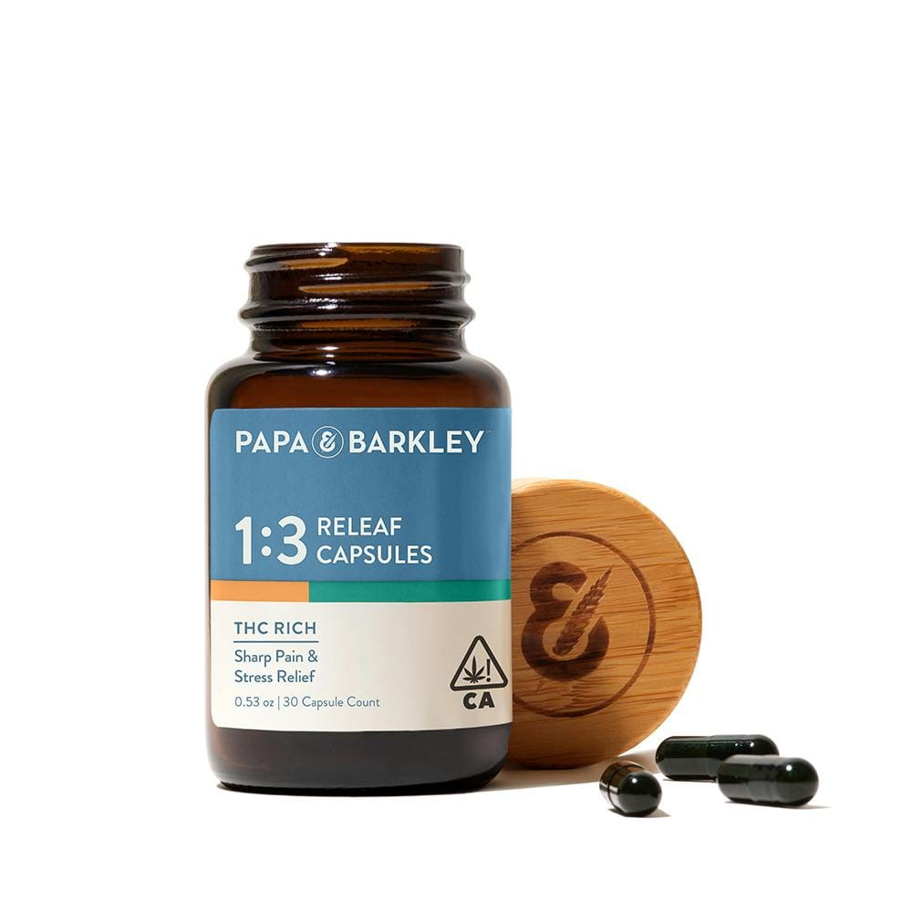 Releaf Capsules 1:3 CBD:THC - Capsules - Papa & Barkley - 30 Capsules - $54.99 - Capsules & Tablets