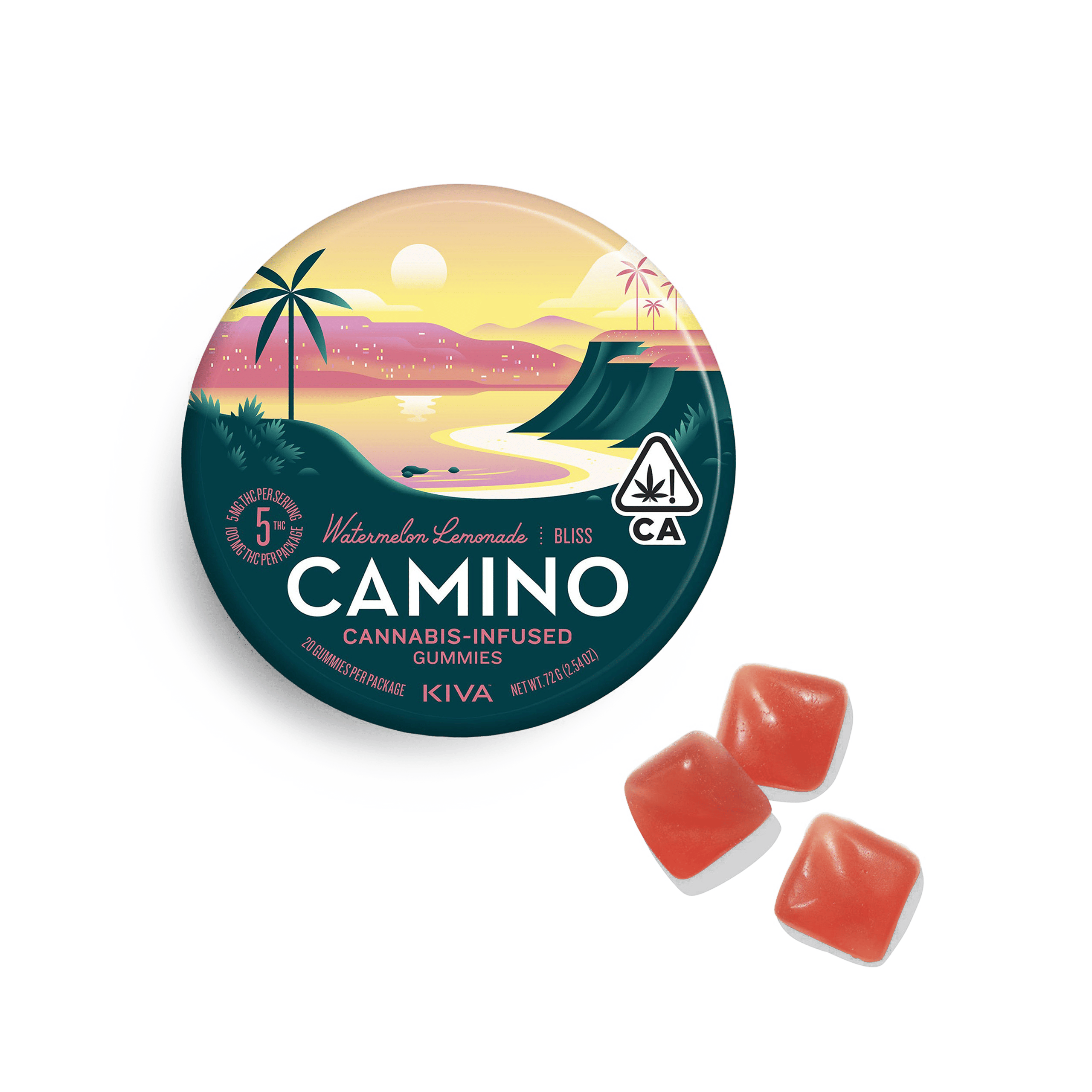Camino Watermelon Lemonade "Bliss" Gummies - Kiva Confections - 20 Gummies - $19.99 - Edibles