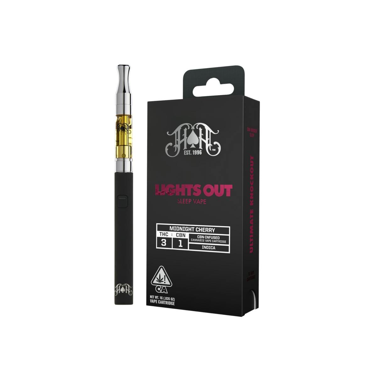 Lights Out | Midnight Cherry CBN Cartridge - 1g - Heavy Hitters -  - $60 - Cartridges / Pods