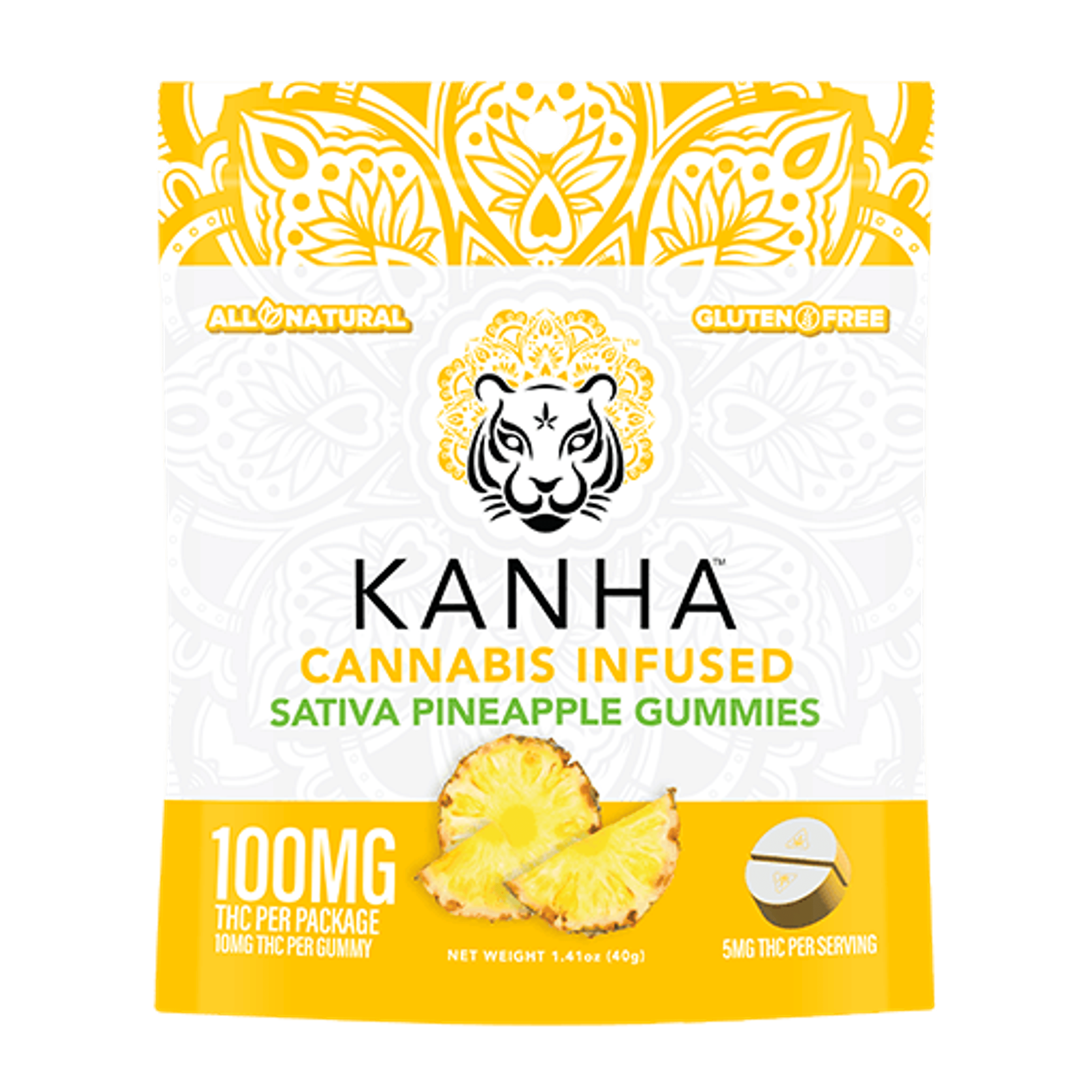 Pineapple Gummies 100mg - Kanha - Gummies - $14 - Edible