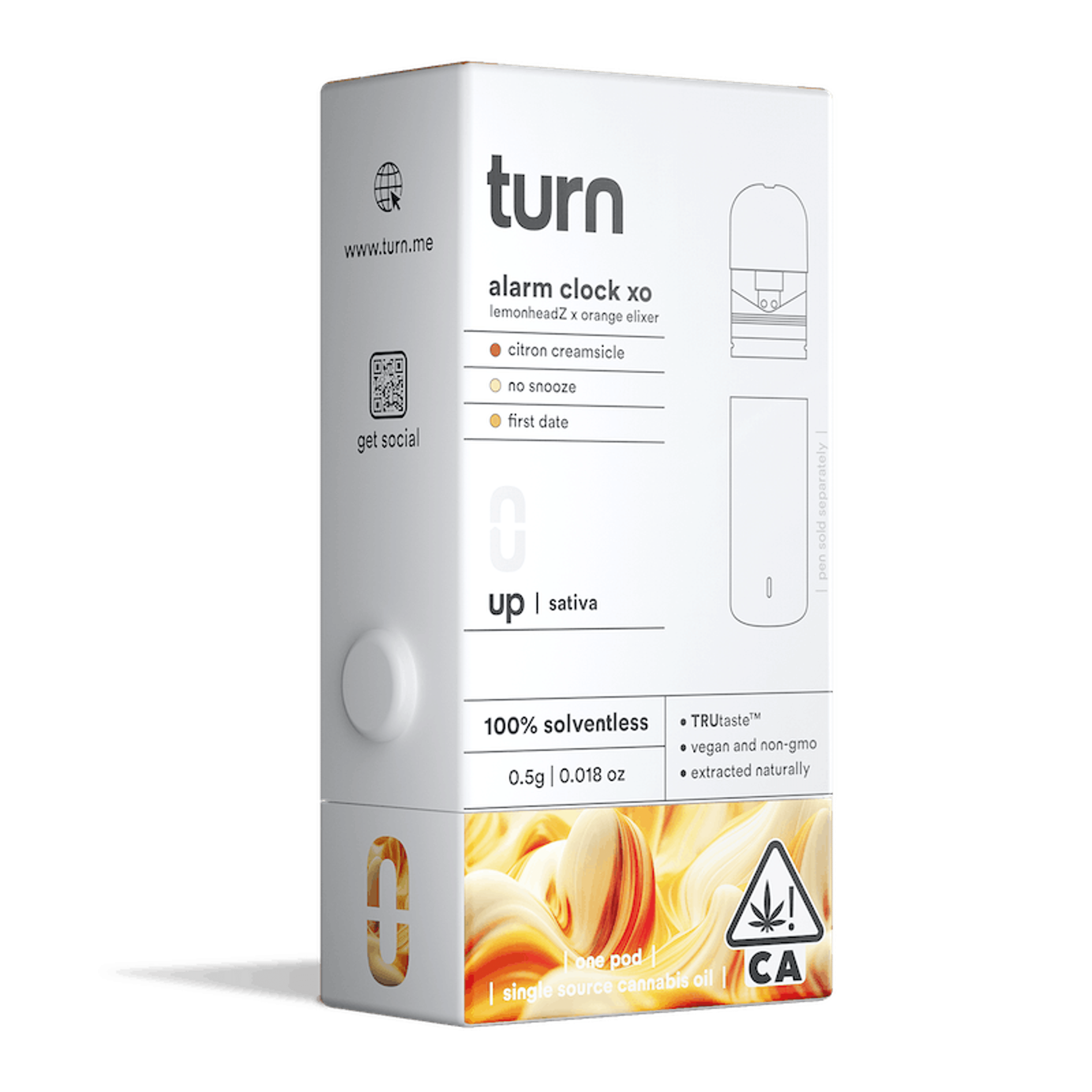 Turn Up Solventless POD | .5g - Alarm Clock XO - Live Rosin - Sativa - Turn - - $36 - Vape Carts
