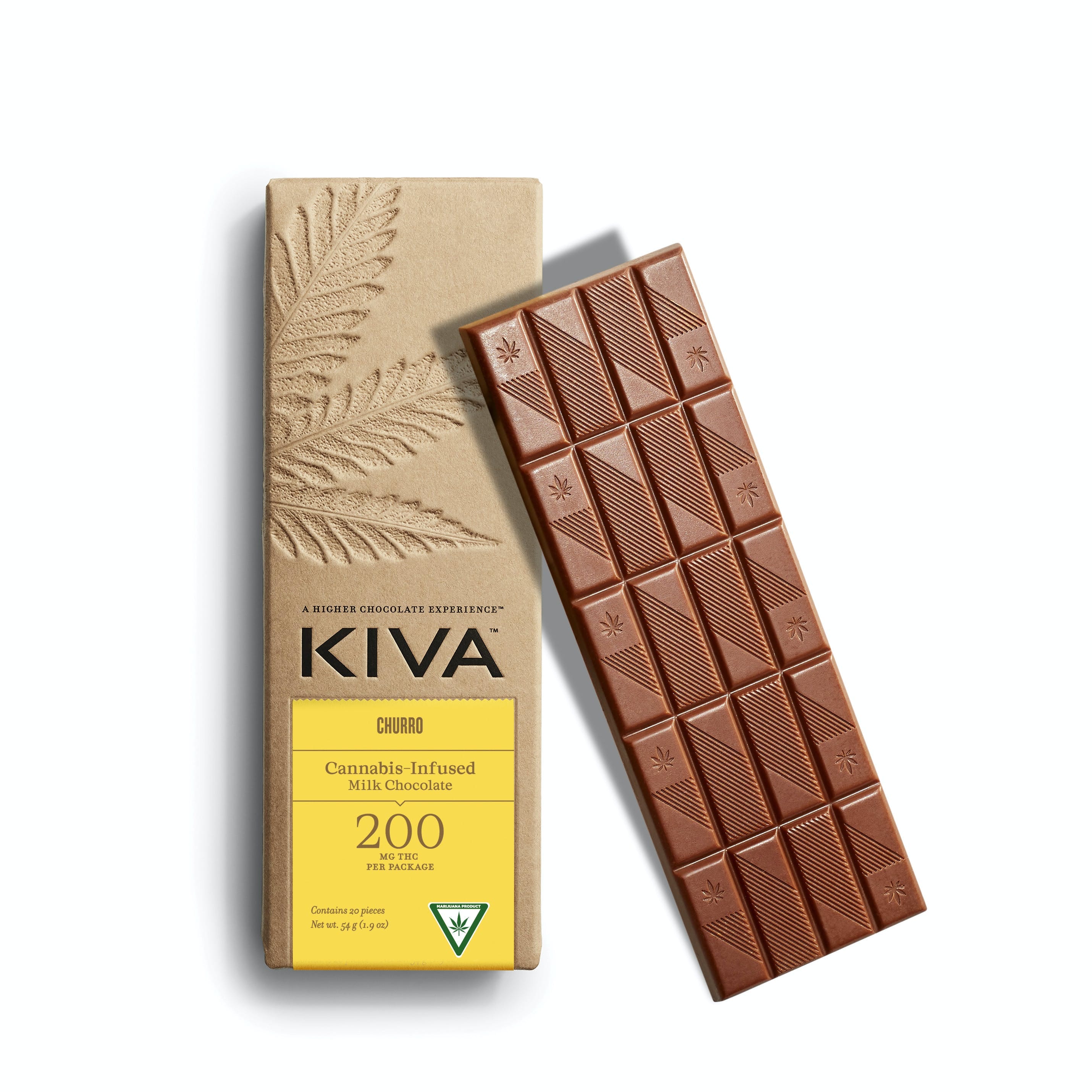 Kiva Bar Churro Milk Chocolate 100mg - Kiva - 100mg Chocolate Bar Hybrid - $25 - Edibles