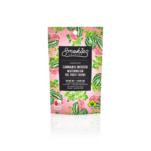 Smokiez Edibles Fruit Chews | Watermelon 100mg THC: 2mg CDB