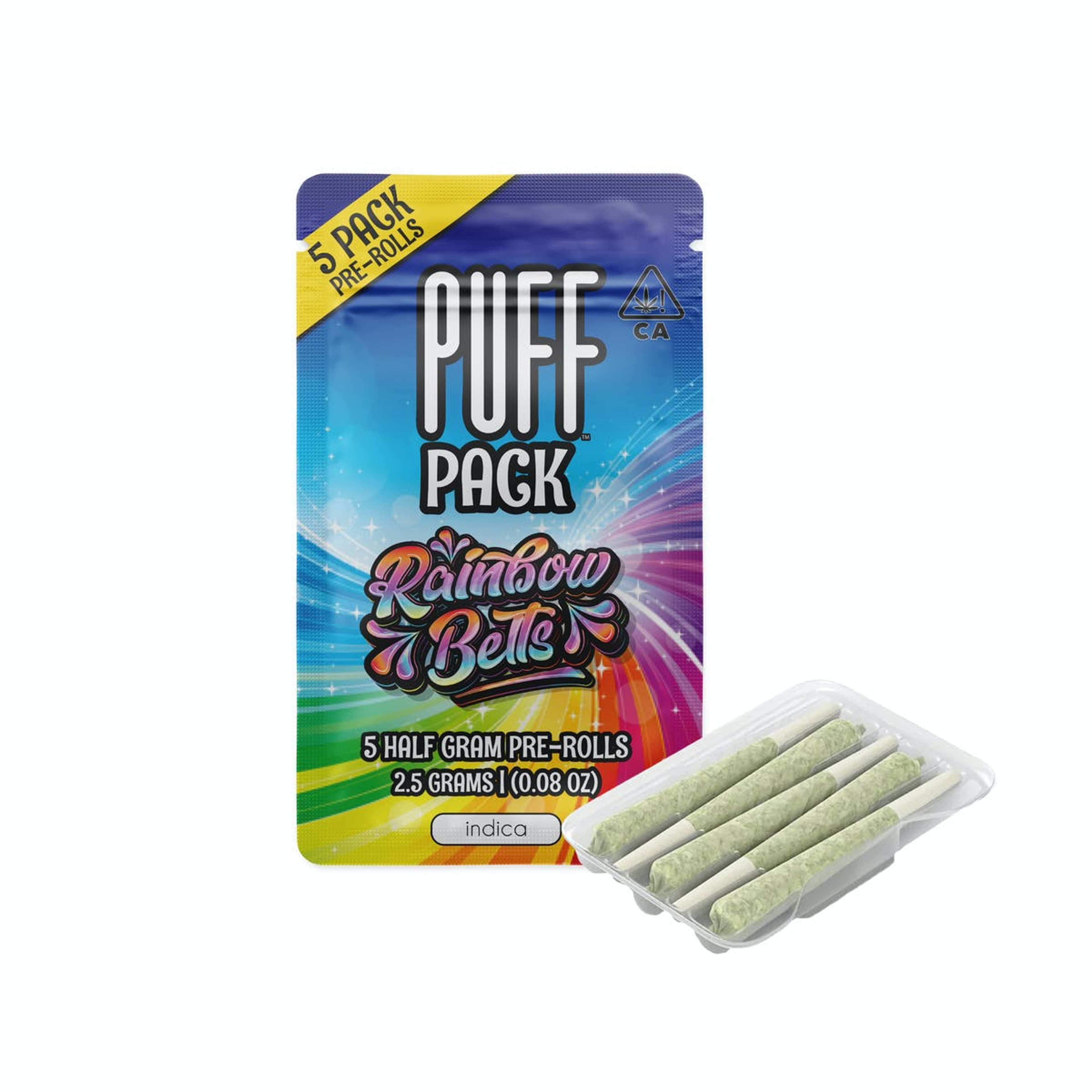 Rainbow Belts 5pk Prerolls 2.5g - PUFF - - $22 - Pre-Rolls