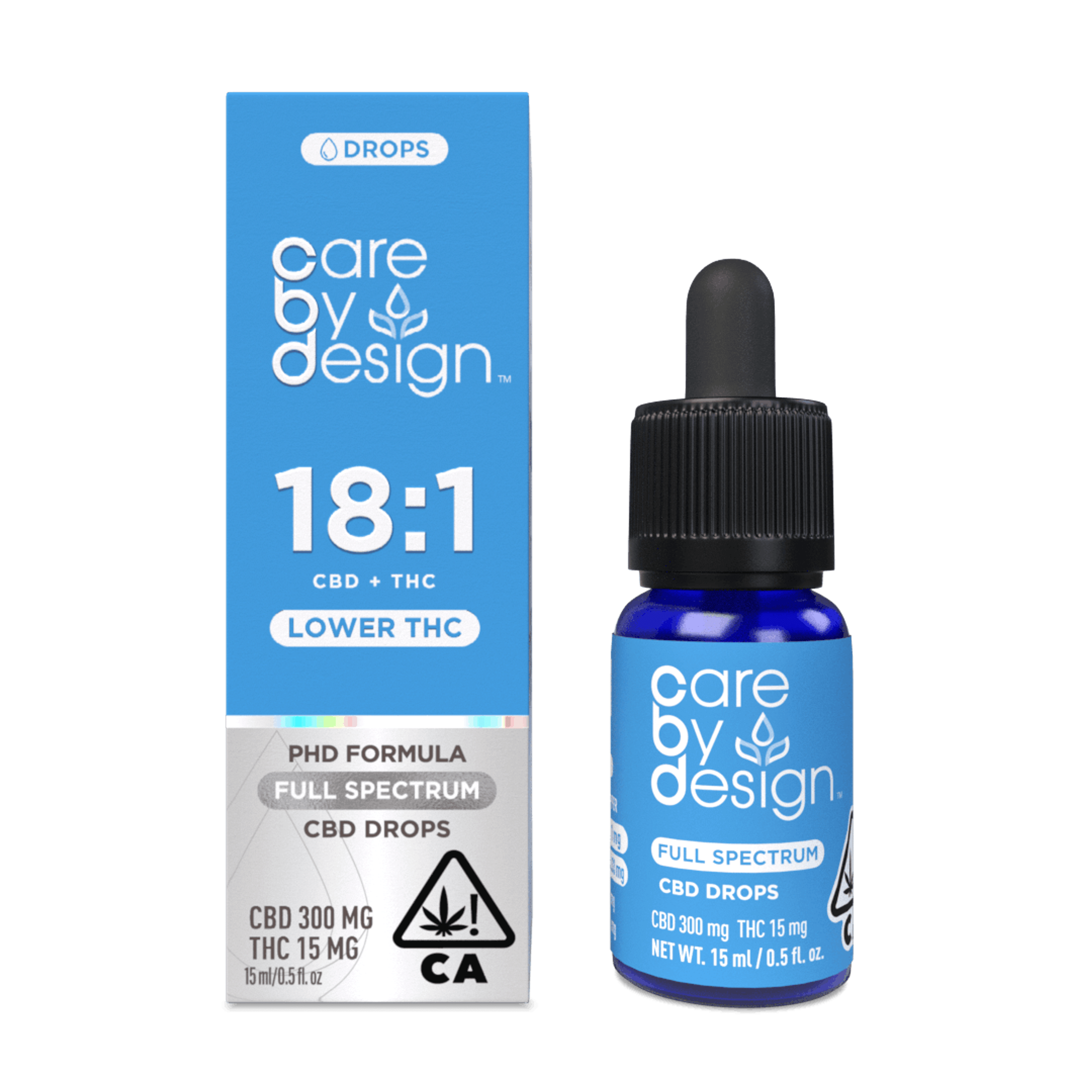 Care By Design | 18:1 Full Spectrum CBD Drops 15ml - CARE BY DESIGN - - $38.75 - Edibles