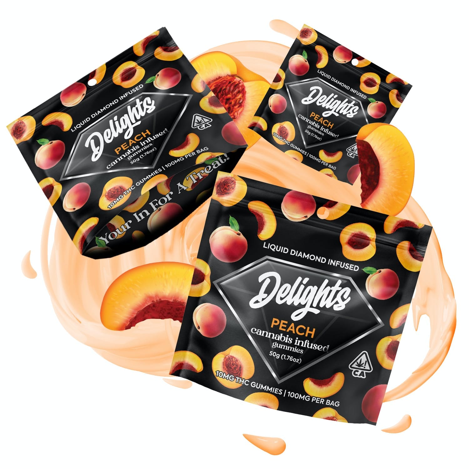 Peach Gummies - Delights Gummies -  - $7.50 - Edibles