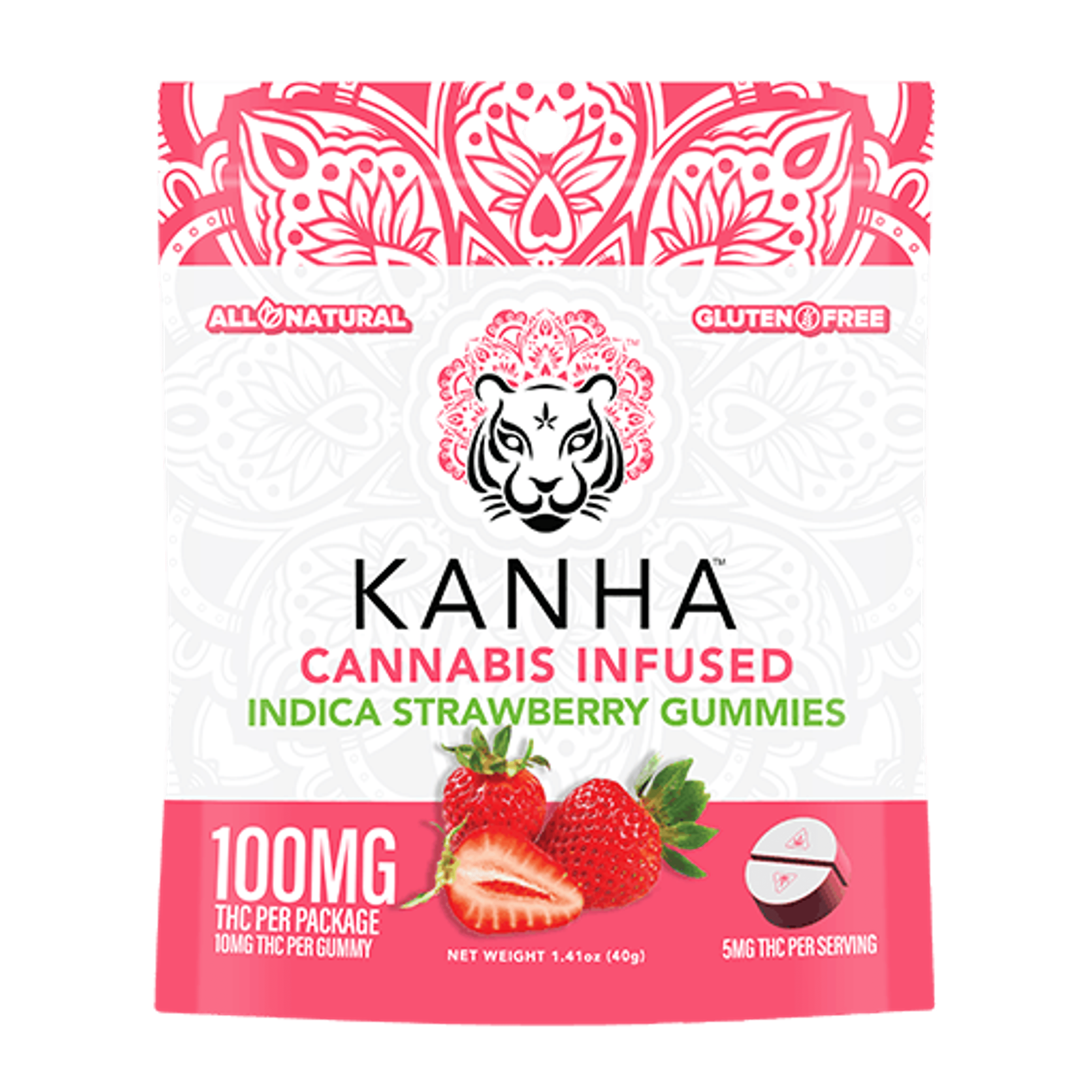 Indica Strawberry Gummies - Kanha Treats - - $16 - Edible