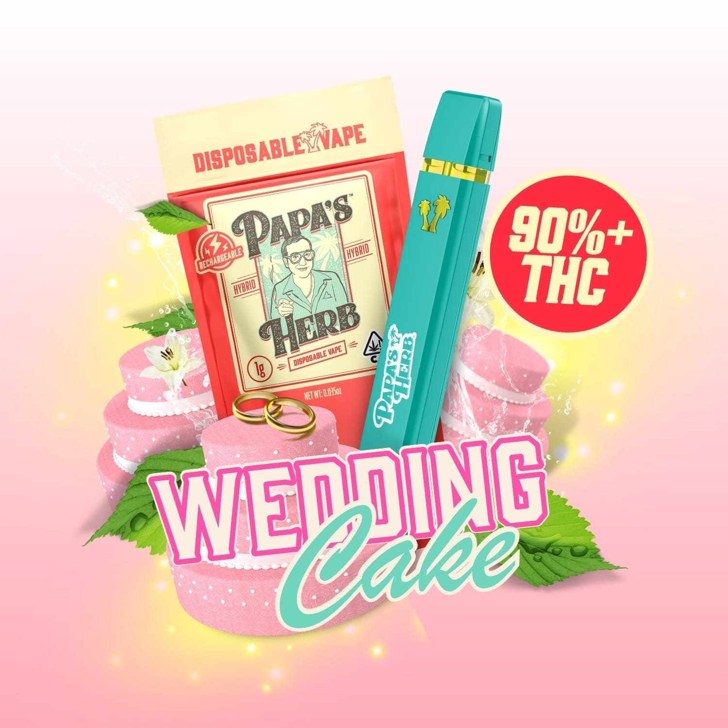 Wedding Cake (1g) Disposable Vape Cartridge - Papa's Herb -  - $23.76 - Vapes