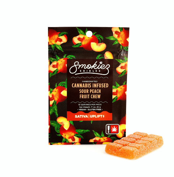 Smokiez - Sour Peach Single Scored 100mg - Smokiez - Smokiez - Sour Peach Single Scored 100mg - $16 - Edible