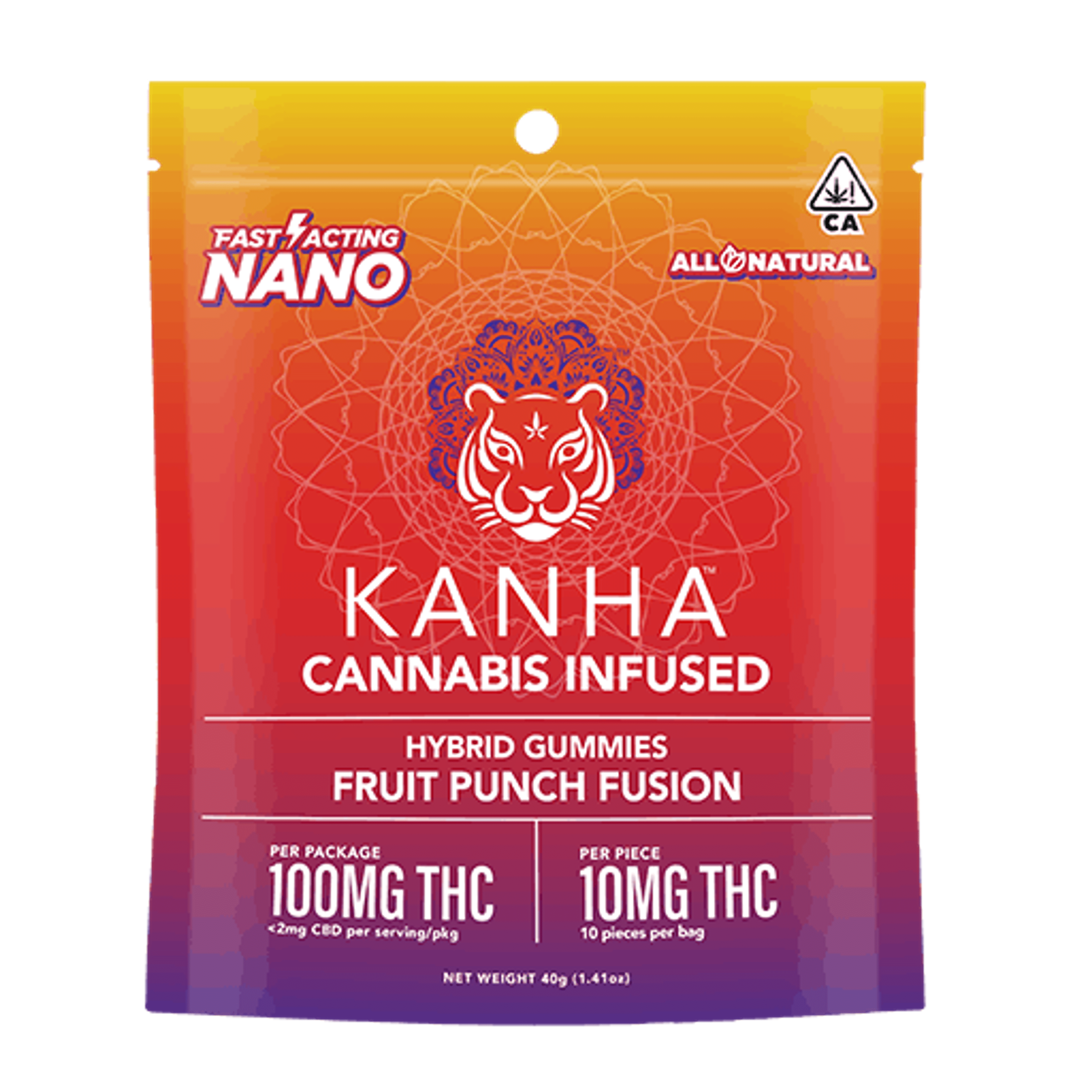 Fruit Punch Fusion 100mg - Kanha - - $20 - Edible