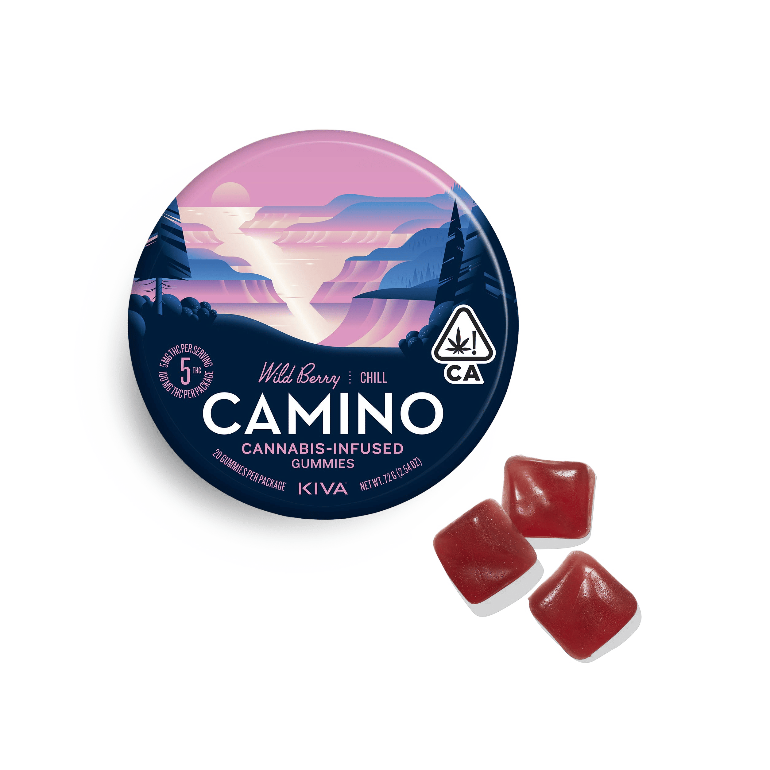 Camino Wild Berry "Chill" Gummies - Kiva Confections - 20 Gummies - $19.99 - Edibles