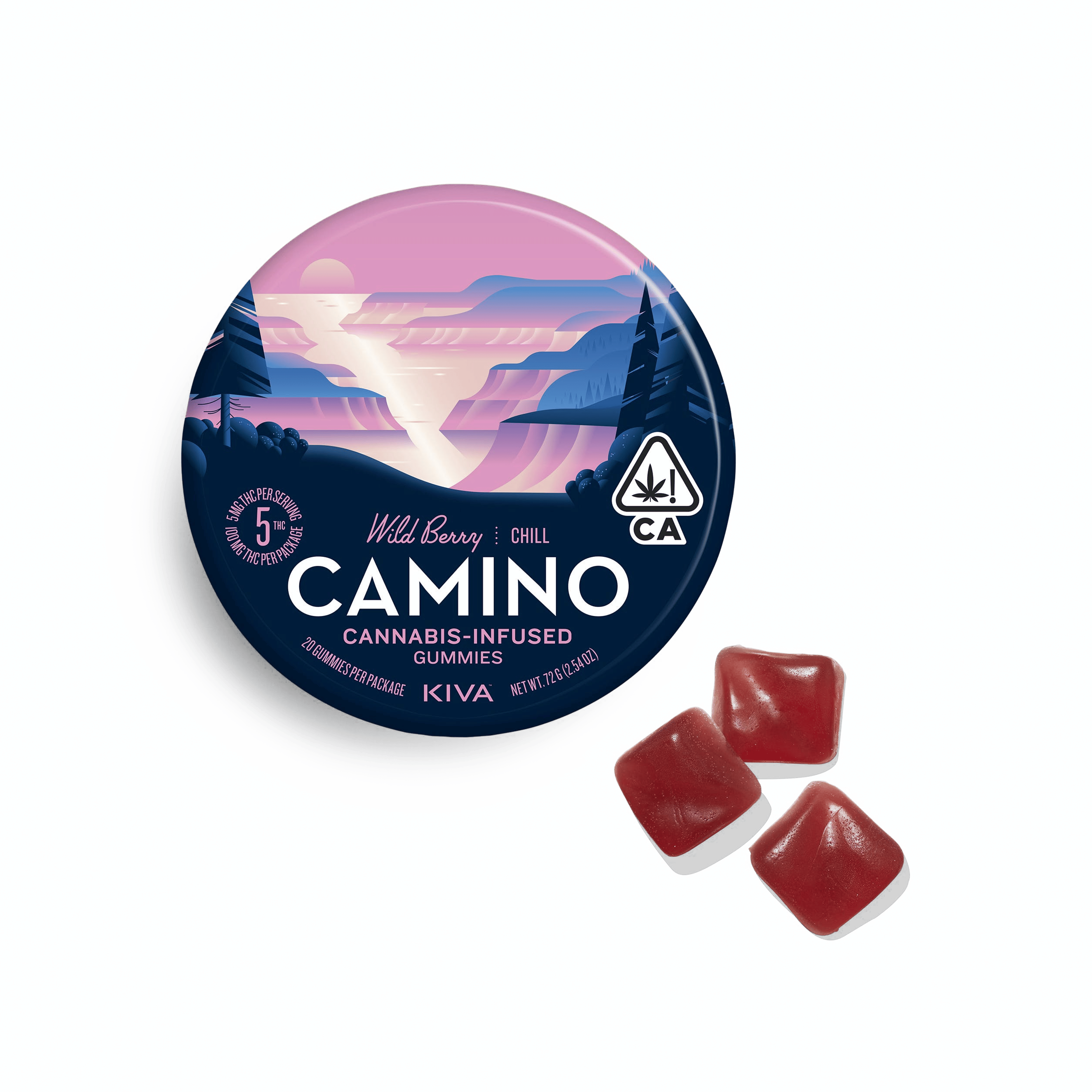 Camino Wild Berry "Chill" Gummies - Kiva Confections - 20 Gummies - $19.99 - Edibles