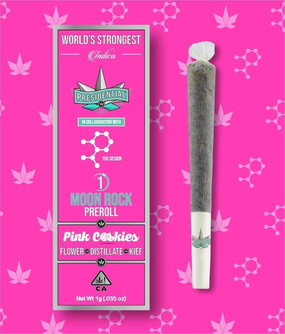 PINK COOKIES 1G MOONROCK INFUSED - Presidential -  - $12.90 - Pre-Roll Infused