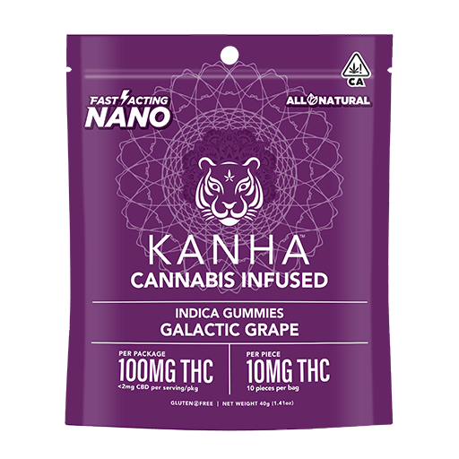 Indica NANO  Galactic Grape Gummies - Kanha Treats -  - $19 - Edible