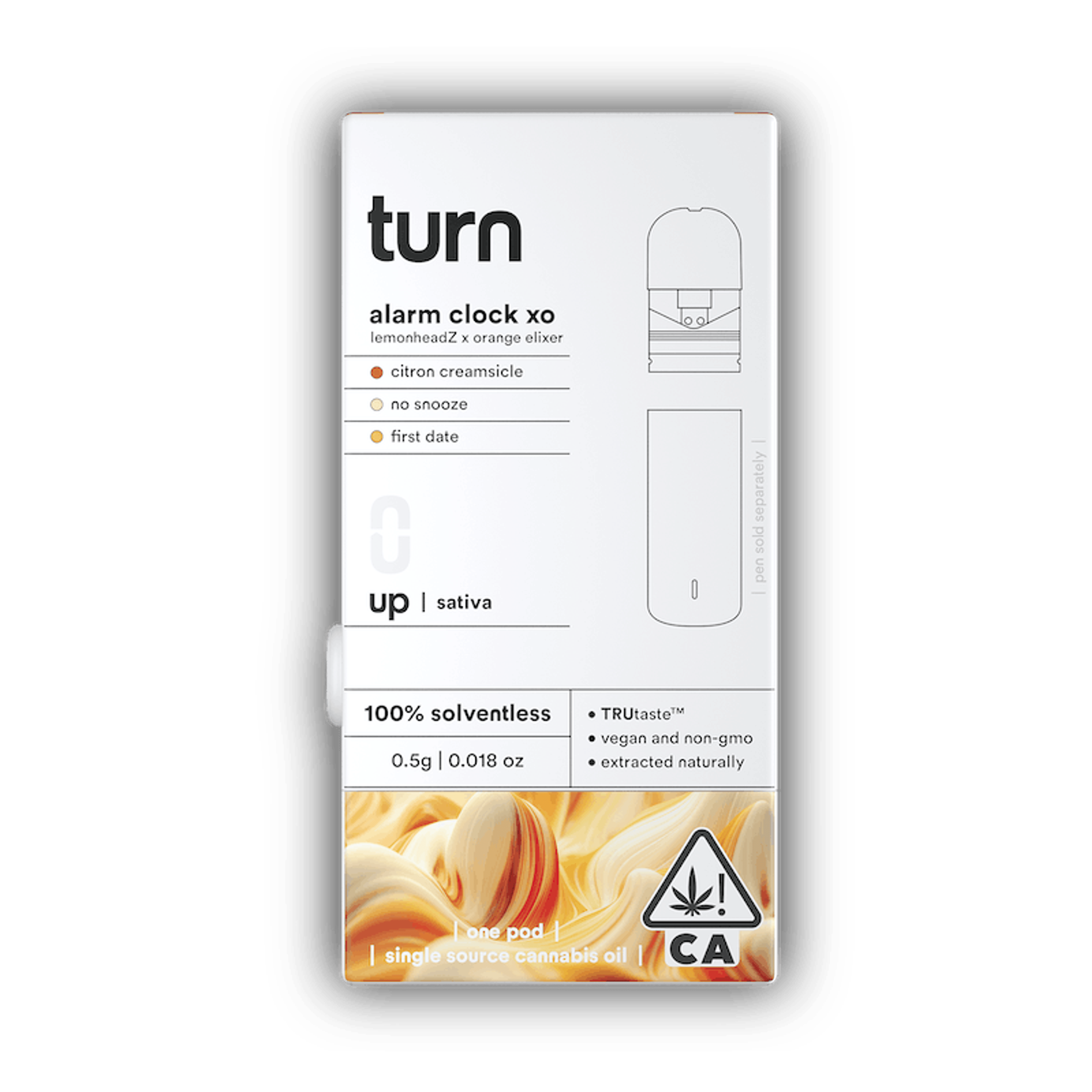 Turn Up Solventless POD | .5g - Alarm Clock XO - Live Rosin - Sativa - Turn - - $36 - Vape Carts