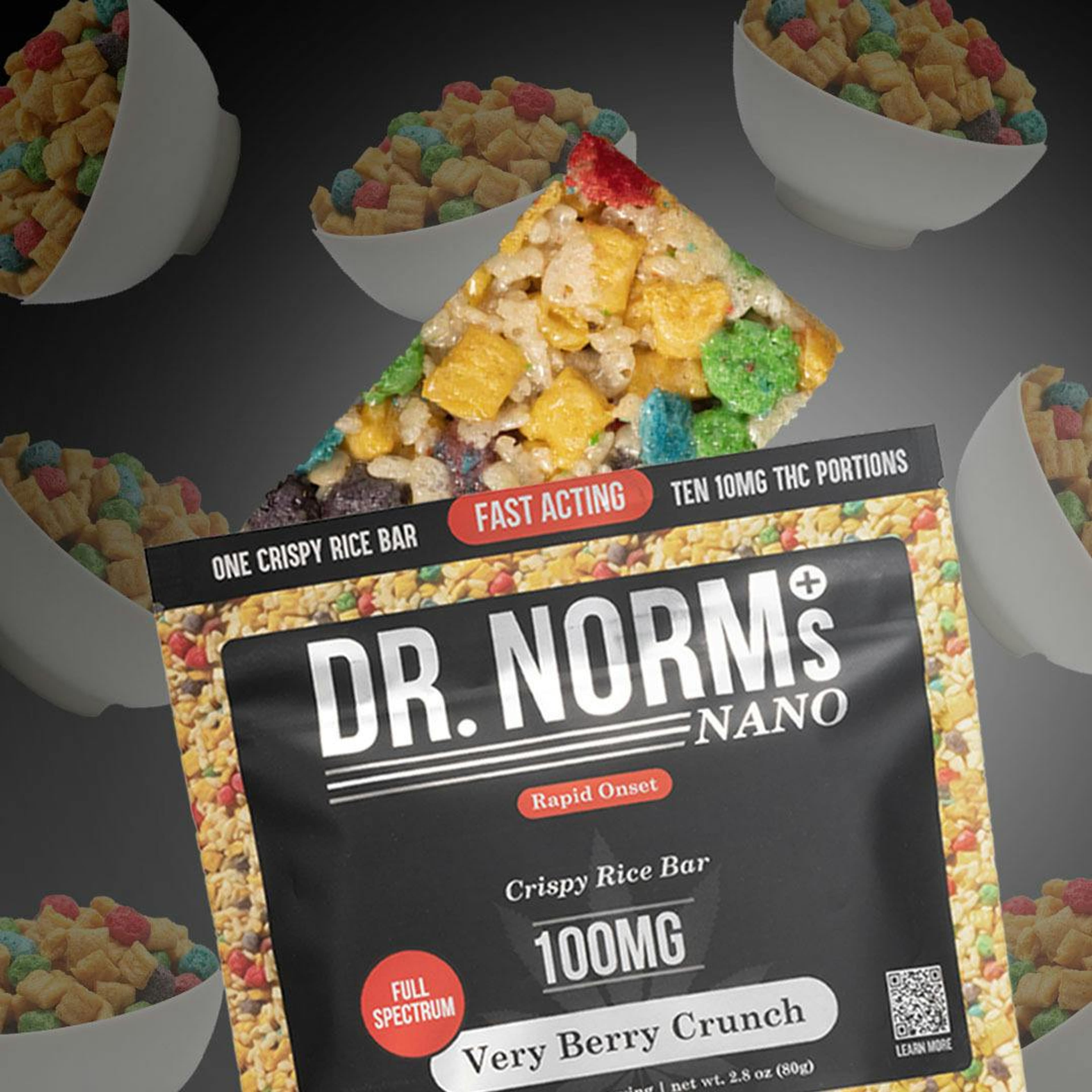 Very Berry Crunch Rice Bar 100mg NANO - DR. NORMS - - $10.75 - Edibles