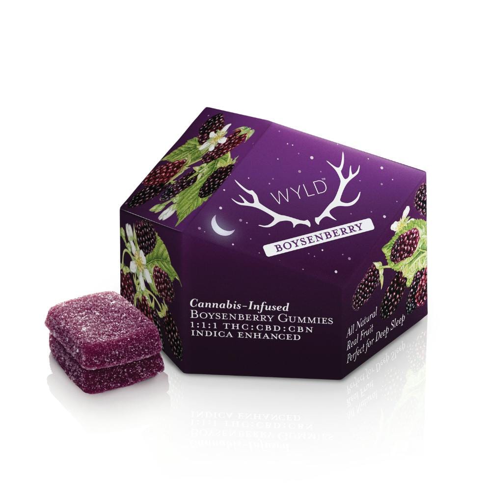 WYLD - Boysenberry Gummies - 1:1:1 THC+CBD+CBN - Wyld - Box - $25 - Edibles