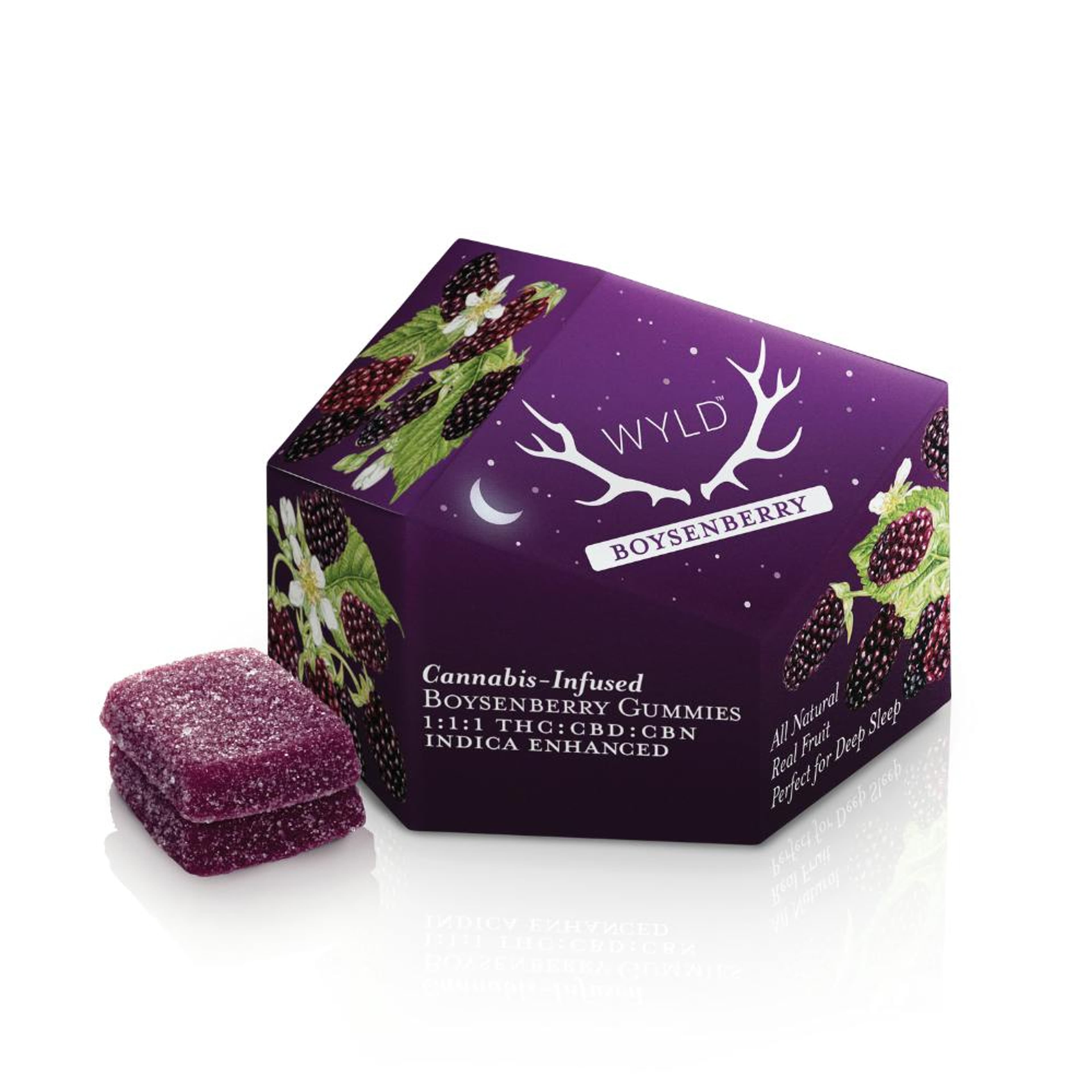 WYLD - Boysenberry Gummies - 1:1:1 THC+CBD+CBN - Wyld - Box - $25 - Edibles