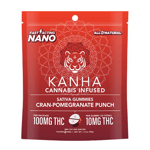 Sativa NANO Cran-Pomegranate Gummies - Kanha Treats -  - $19 - Edible