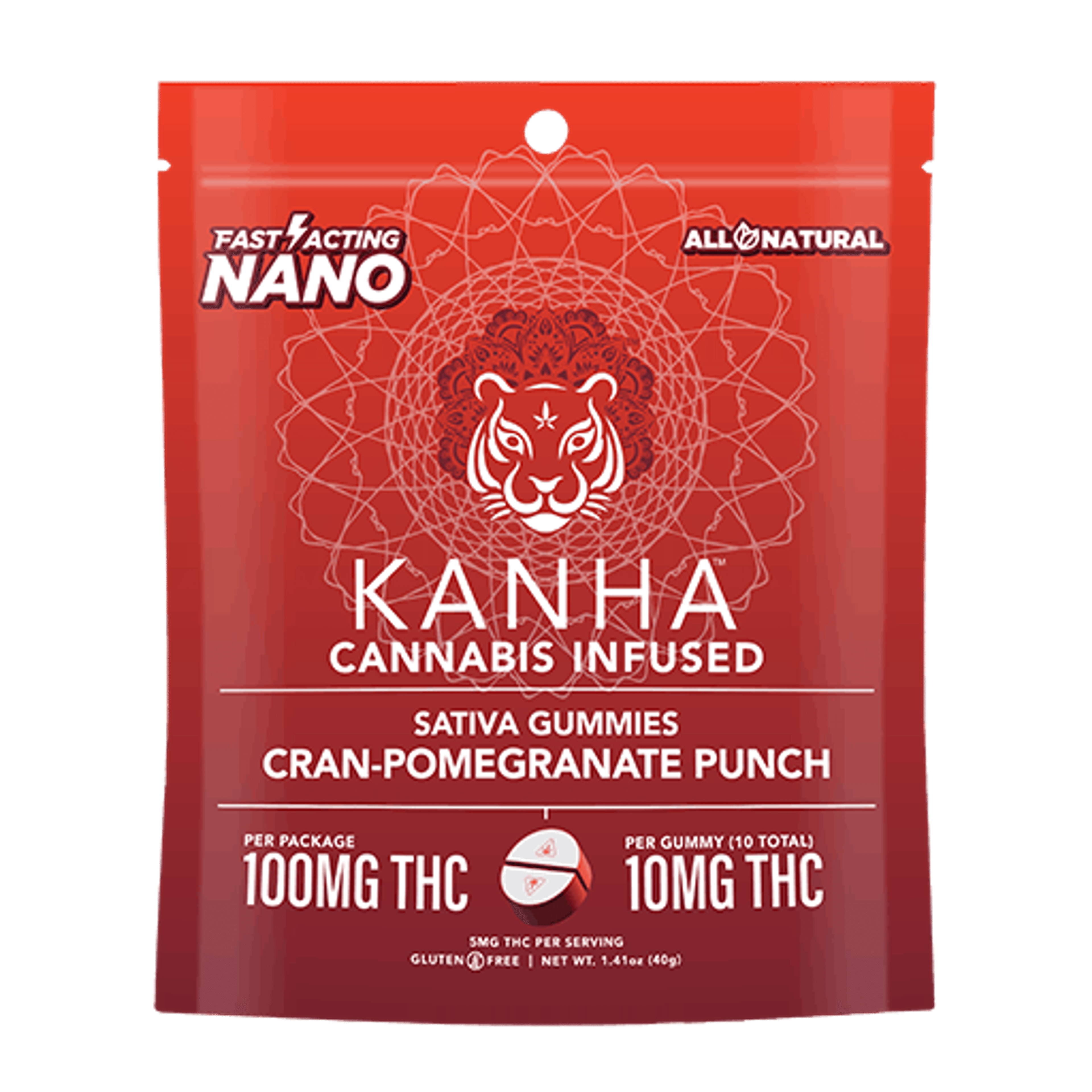 Sativa NANO Cran-Pomegranate Gummies - Kanha Treats - - $19 - Edible