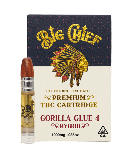 Gorilla Glue 4 THC 1G Cartridge Vape Cart : Big Chief Gorilla Glue 4 THC 1G Cartridge Vape Cart : Big Chief