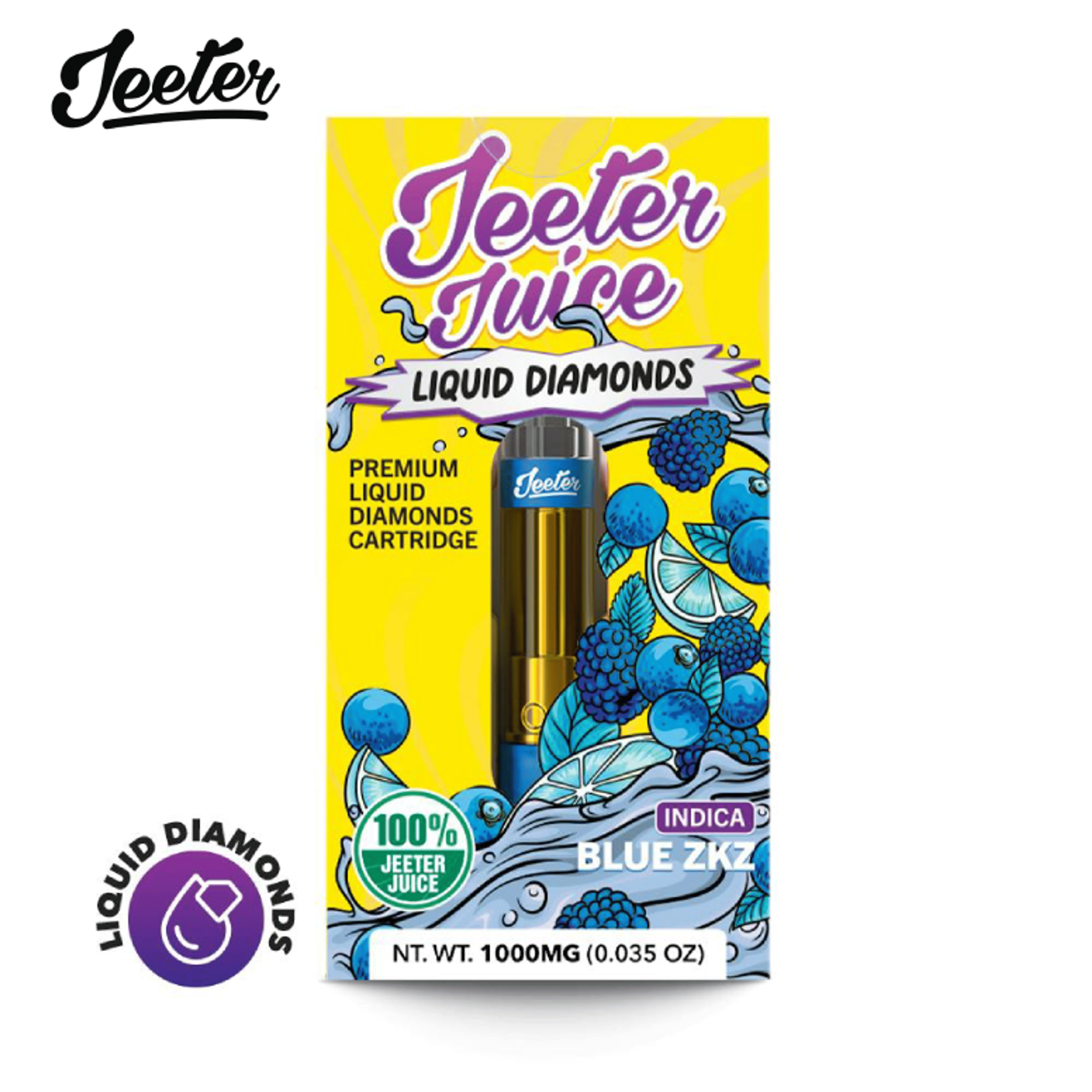 Jeeter Juice - Blue ZKZ - Premium Diamonds Vape - 1g - Jeeter - 1g Cart - $27.99 - 510 Cured/Live/Rosin Cartridges