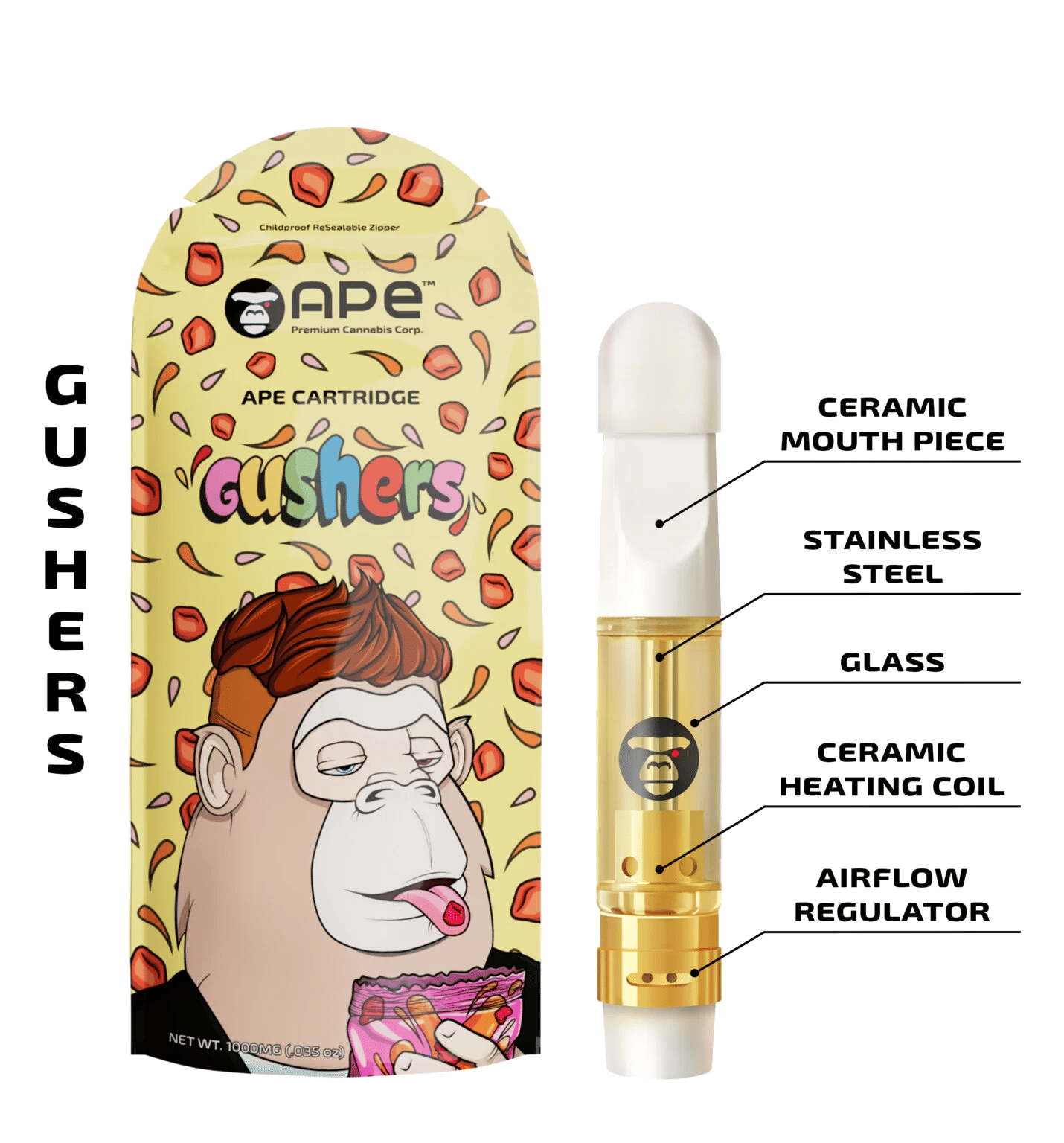 Gushers - Cart - APE Premium Cannabis Corp - 1g - $24.99 - Vape Cartridges (Universal 510 Battery Required)