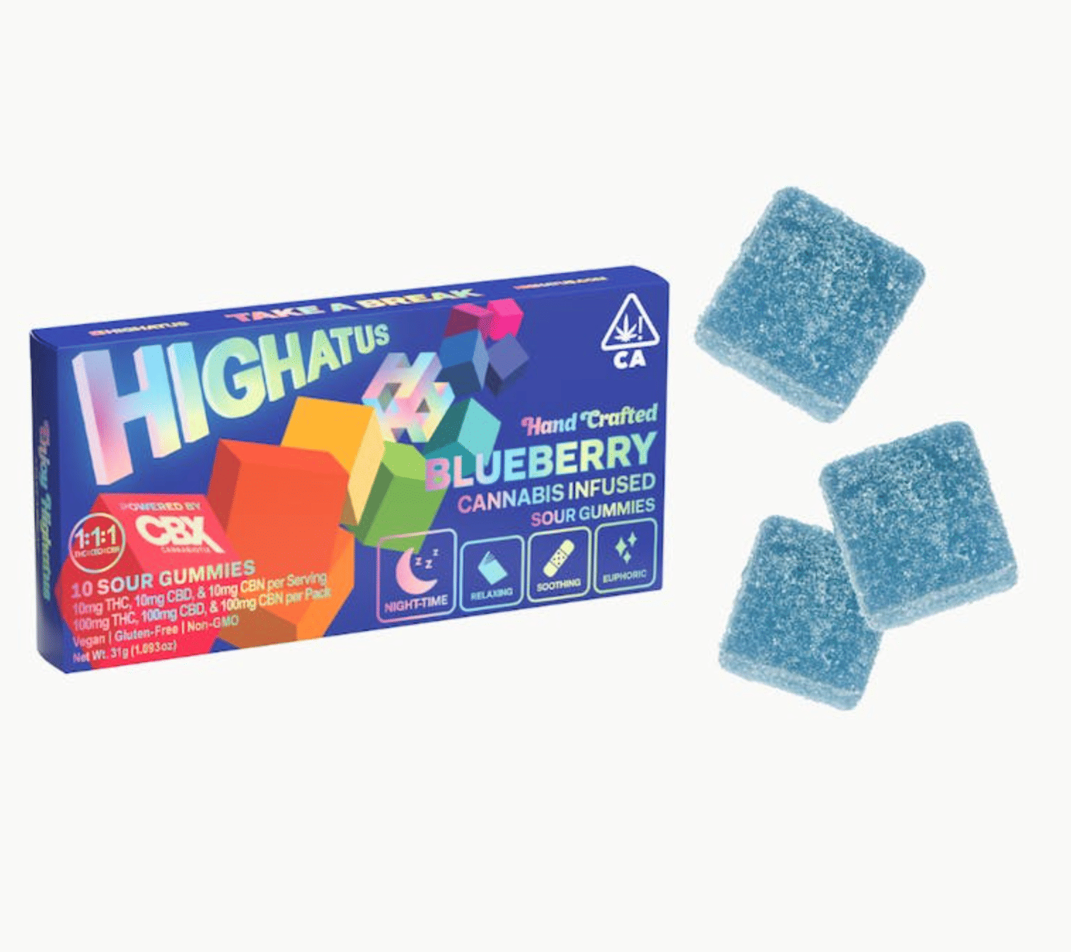 Blueberry Sour Gummies - Highatus -  - $17.50 - Edibles