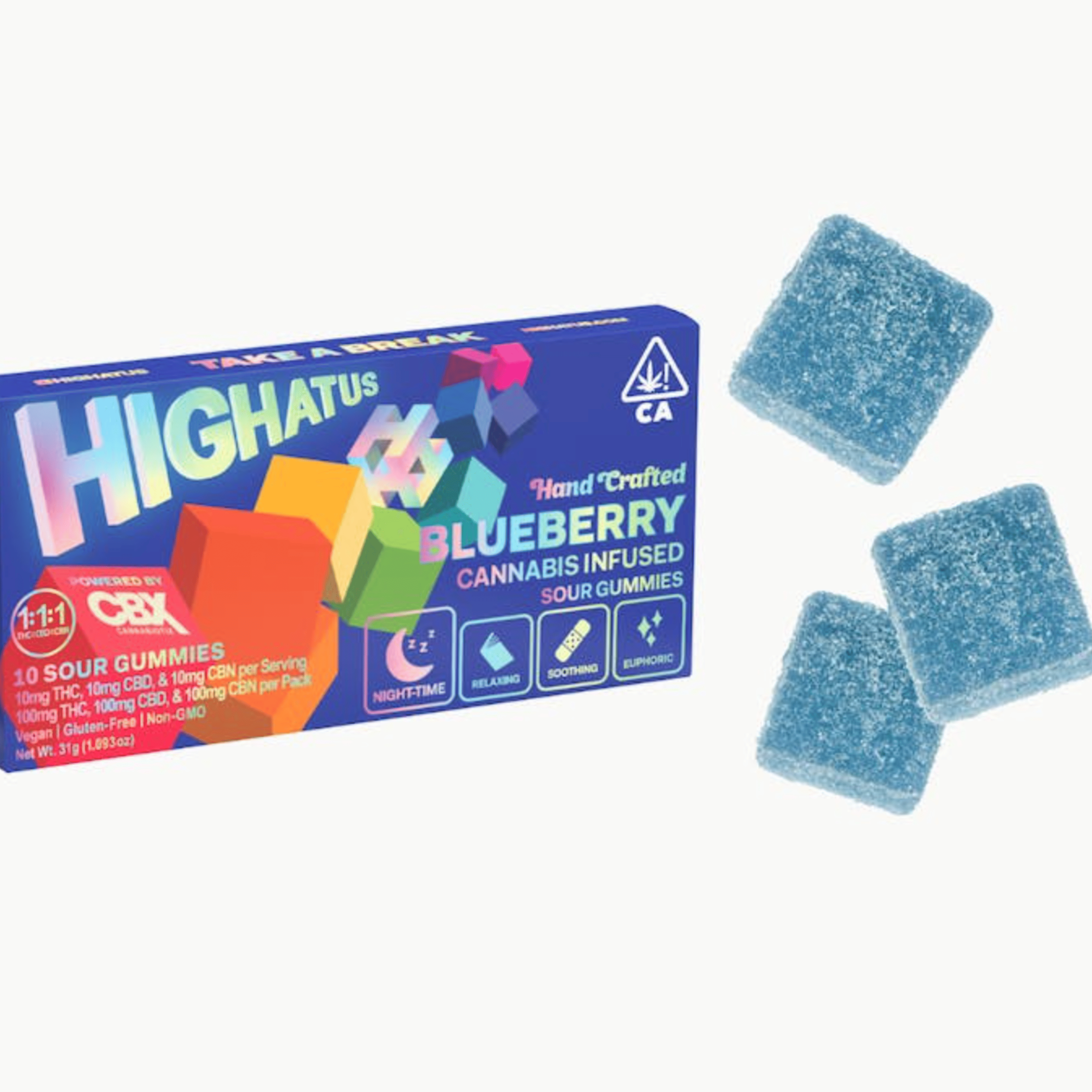 Blueberry Sour Gummies - Highatus - - $17.50 - Edibles