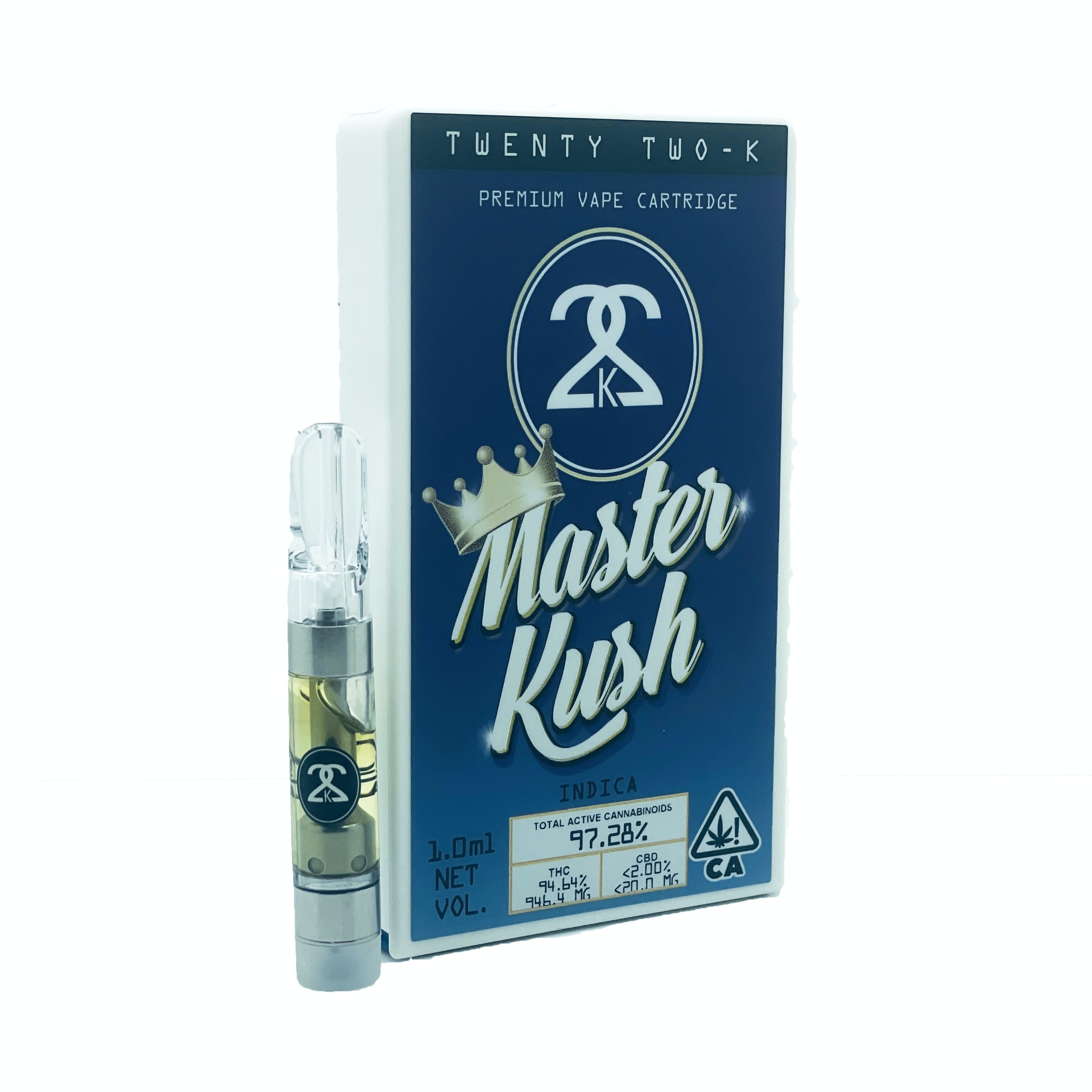 Master Kush | Premium Vape Cartridge - 1g - Twenty Two K / 22k -  - $30 - Cartridges / Pods