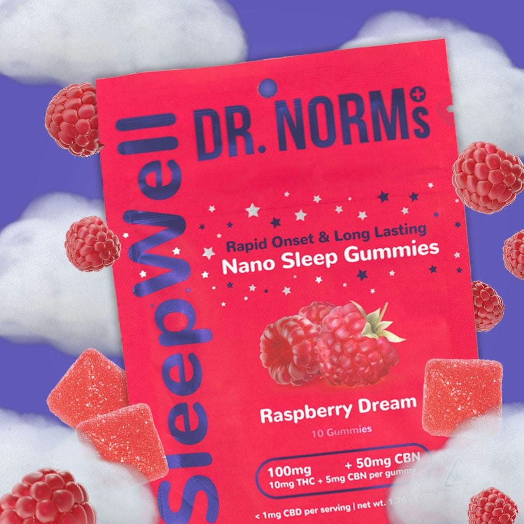 Raspberry Sleepwell Gummies 100mg - Dr. Norm's -  - $17.50 - Edibles