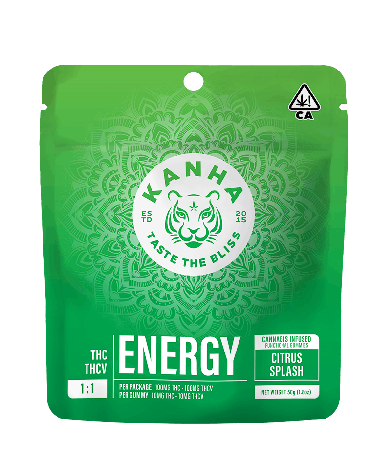 NANO ENERGY 1:1 Citrus Splash Gummies - 100mg THC 100mg THCV - Kanha Gummies -  - $25 - Edibles